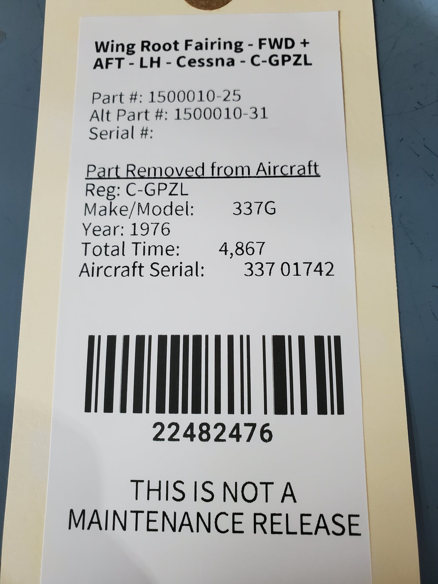 Wing Root Fairing - FWD + AFT - LH - Cessna - C-GPZL