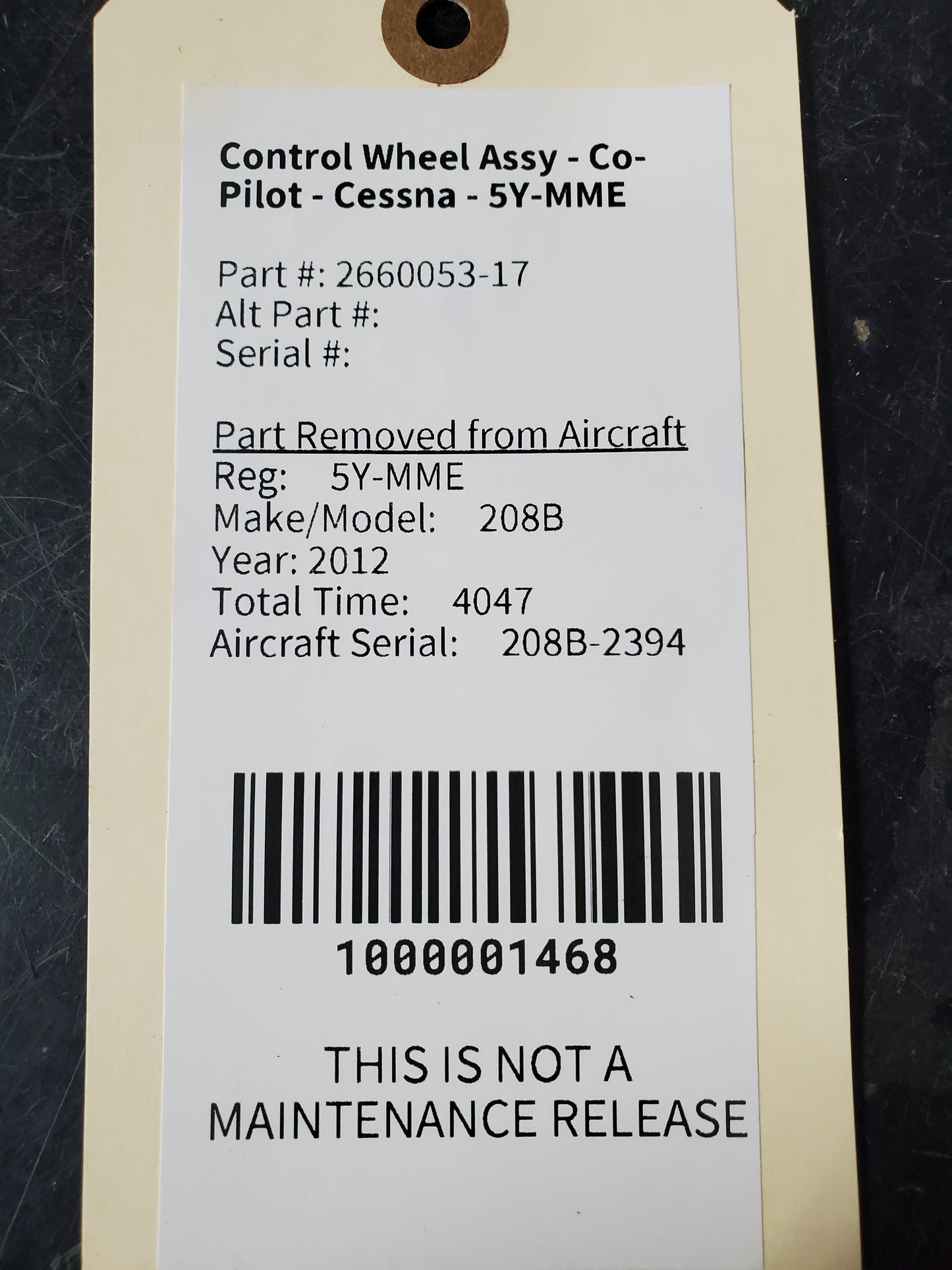 Control Wheel Assy - Co-Pilot - Cessna - 5Y-MME