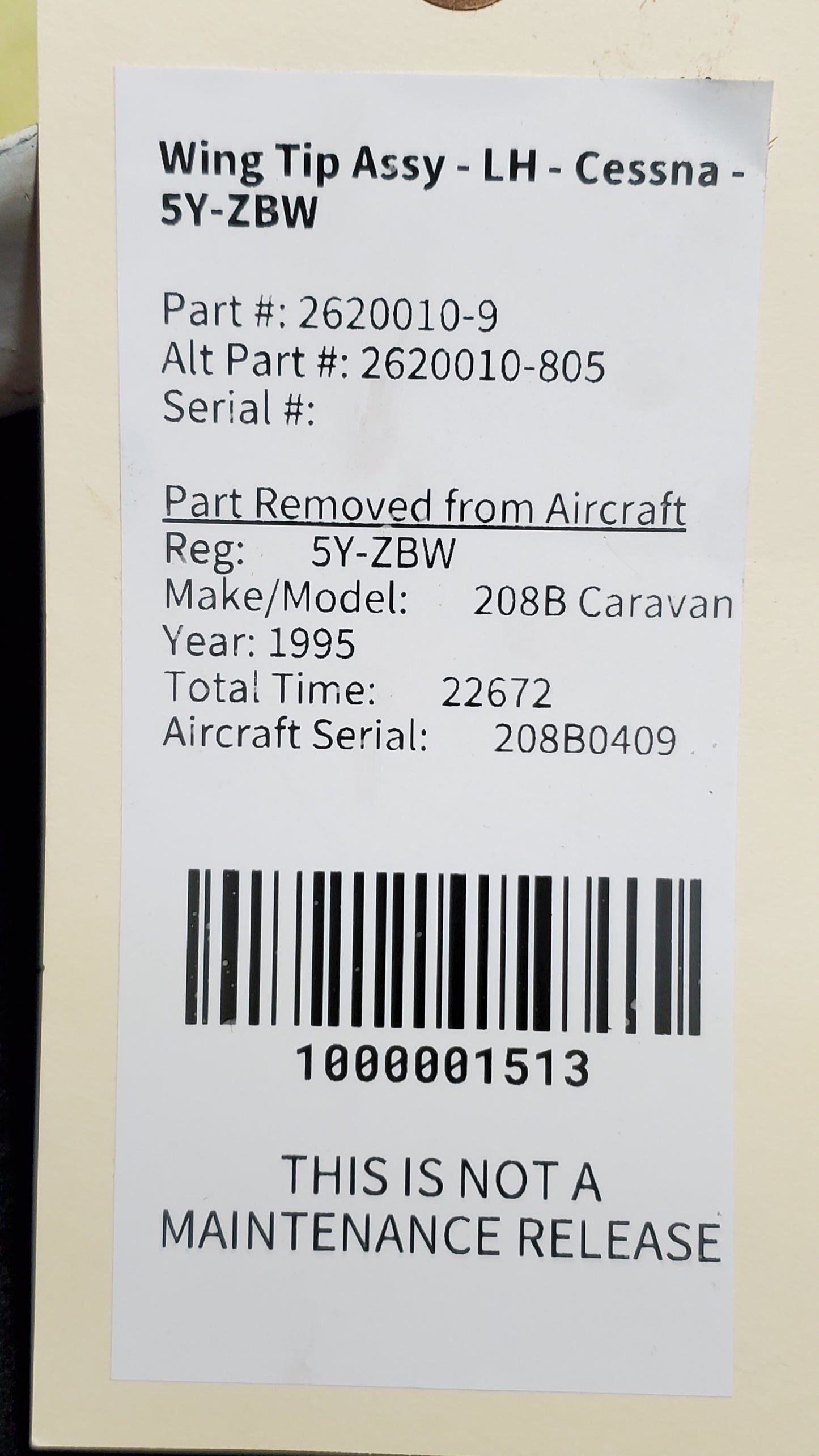 Wing Tip Assy - LH - Cessna - 5Y-ZBW