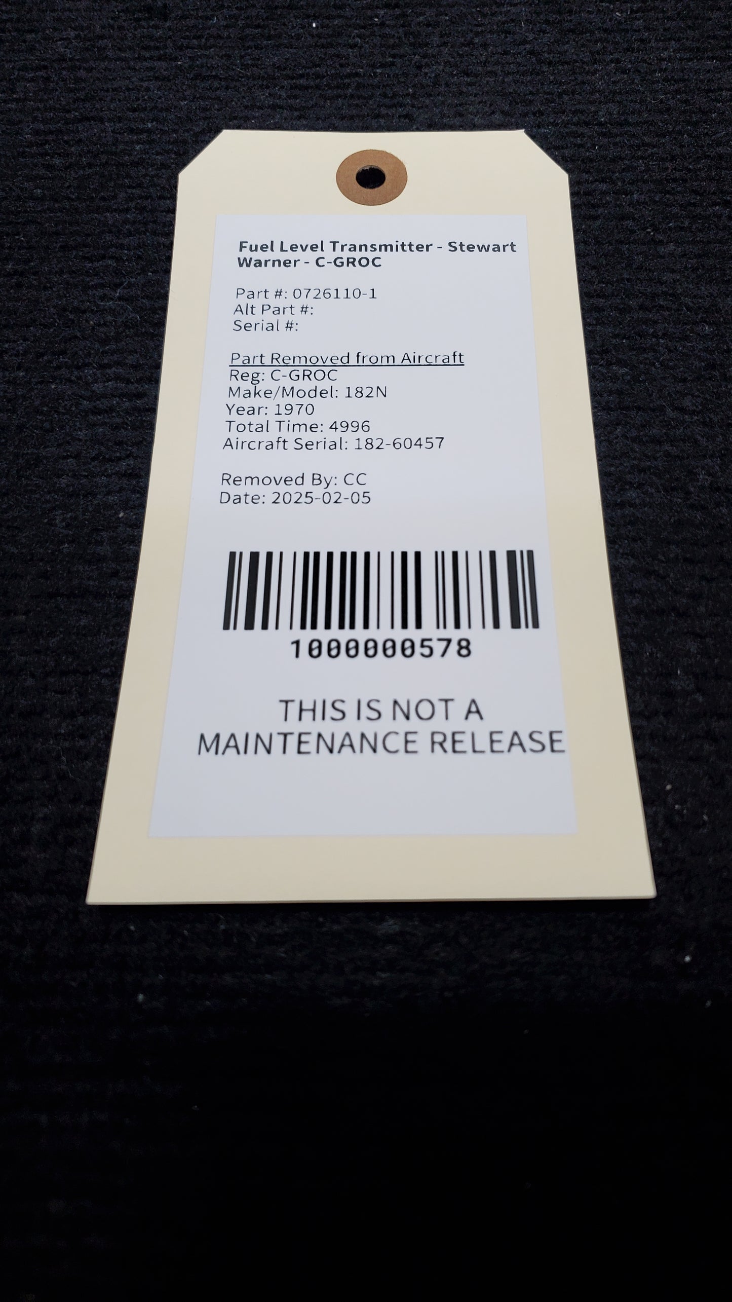 Fuel Level Transmitter - Stewart Warner - C-GROC