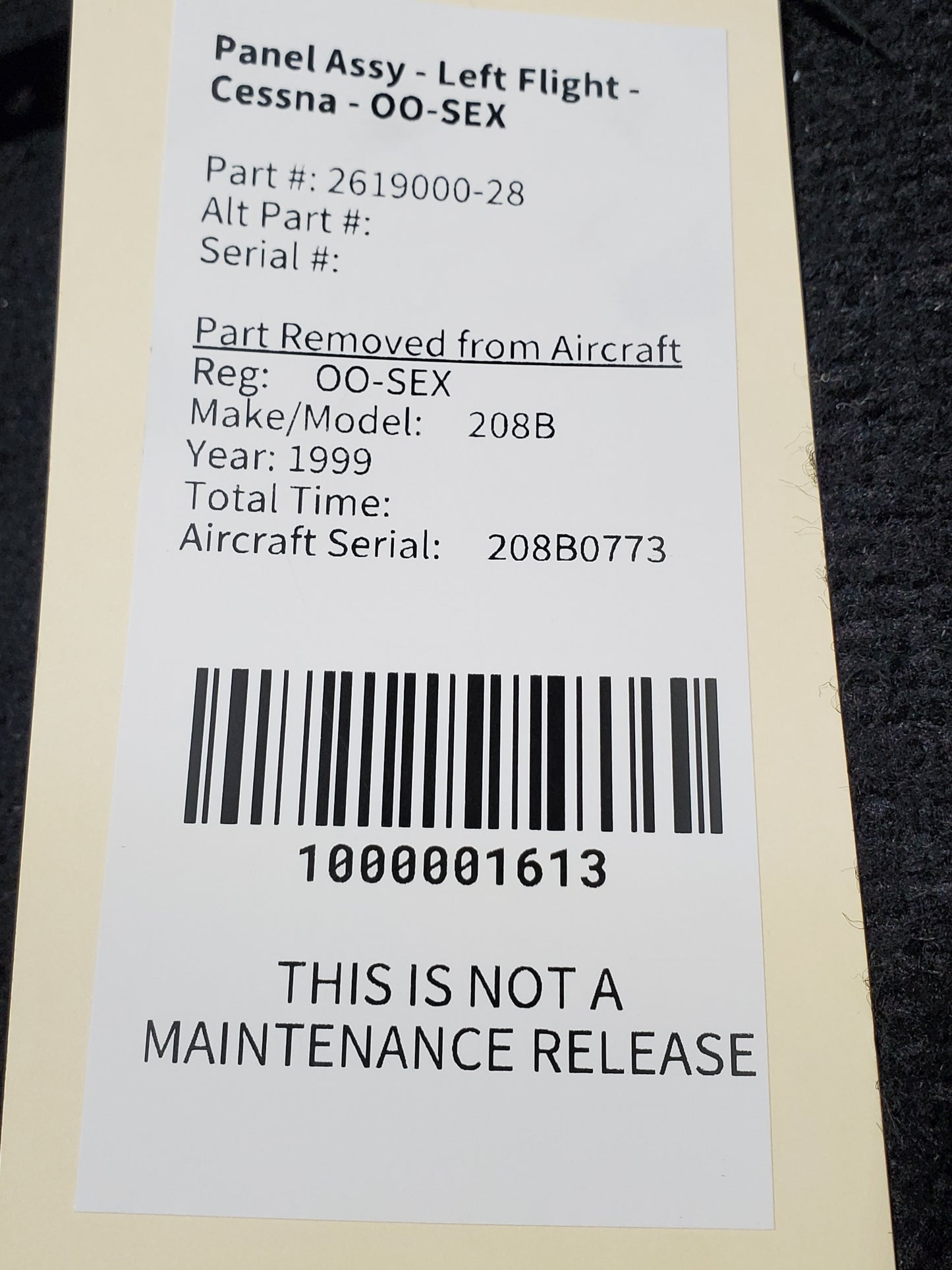 Panel Assy - Left Flight - Cessna - OO-SEX