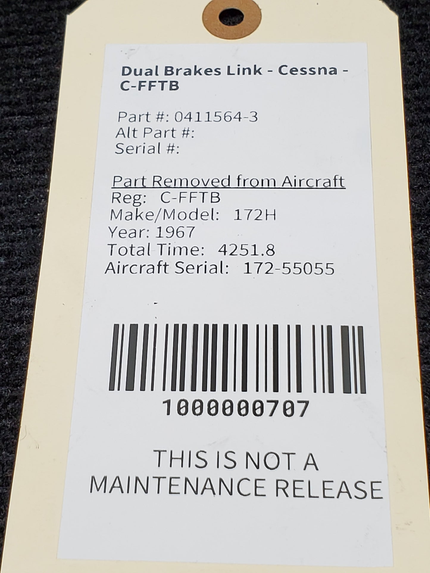 Dual Brakes Link - Cessna - C-FFTB