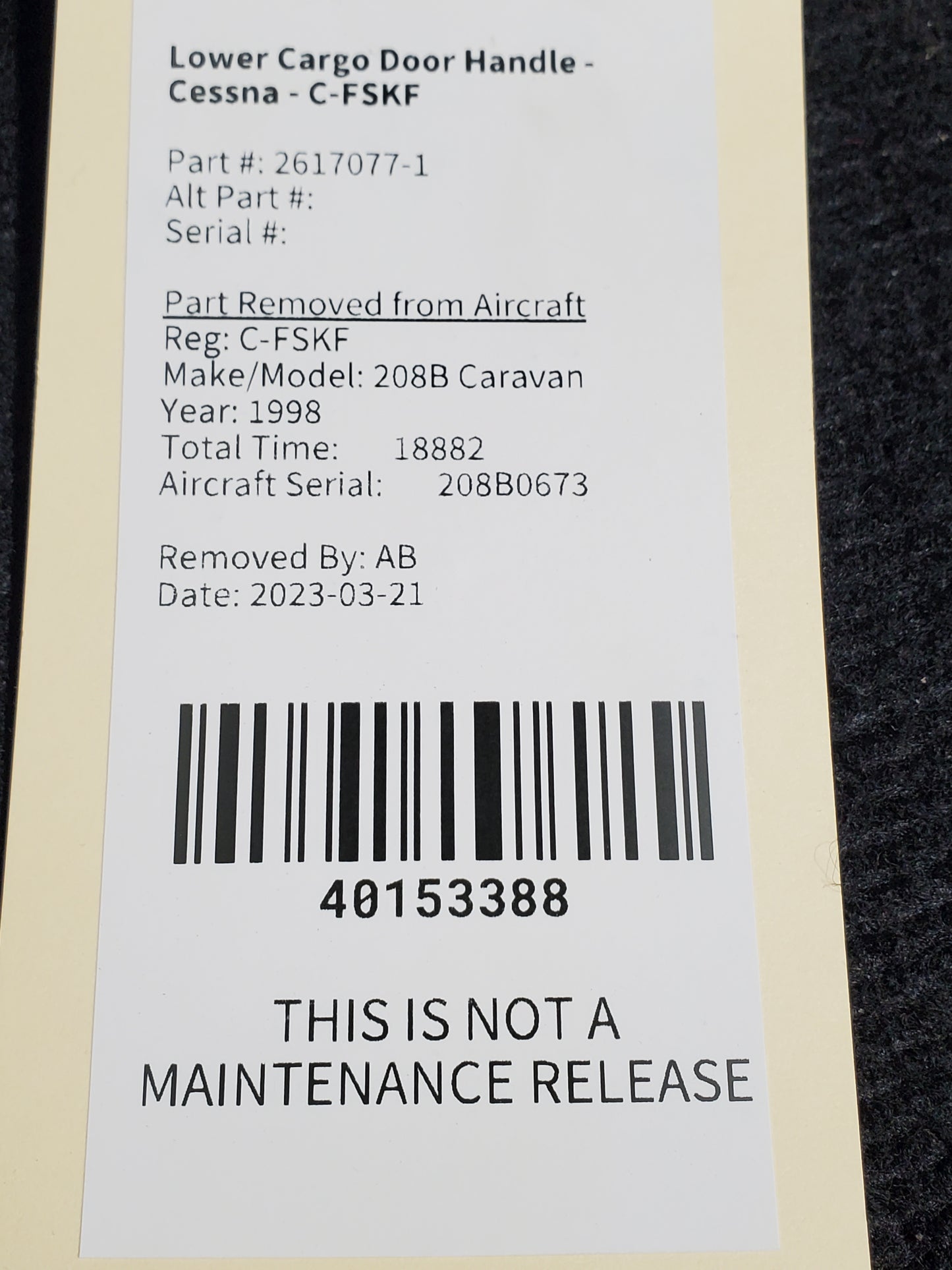 Lower Cargo Door Handle - Cessna - C-MISC