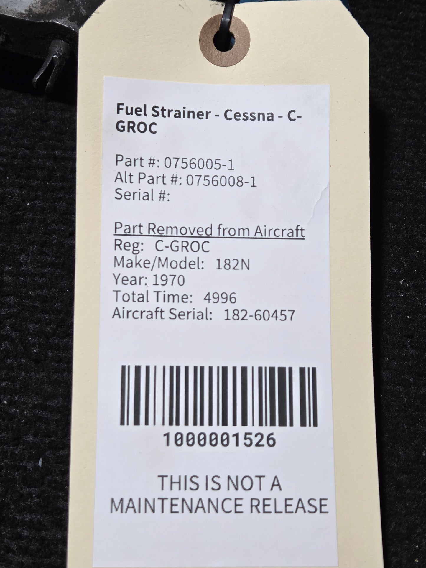 Fuel Strainer - Cessna - C-GROC