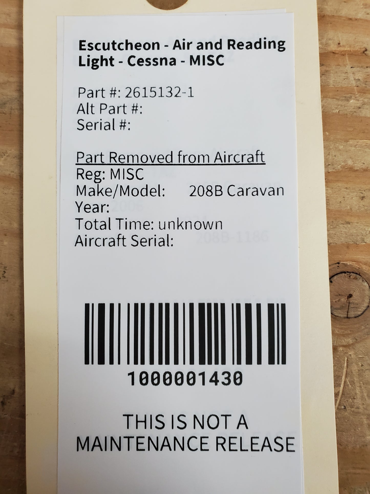 Escutcheon - Air and Reading Light - Cessna - MISC