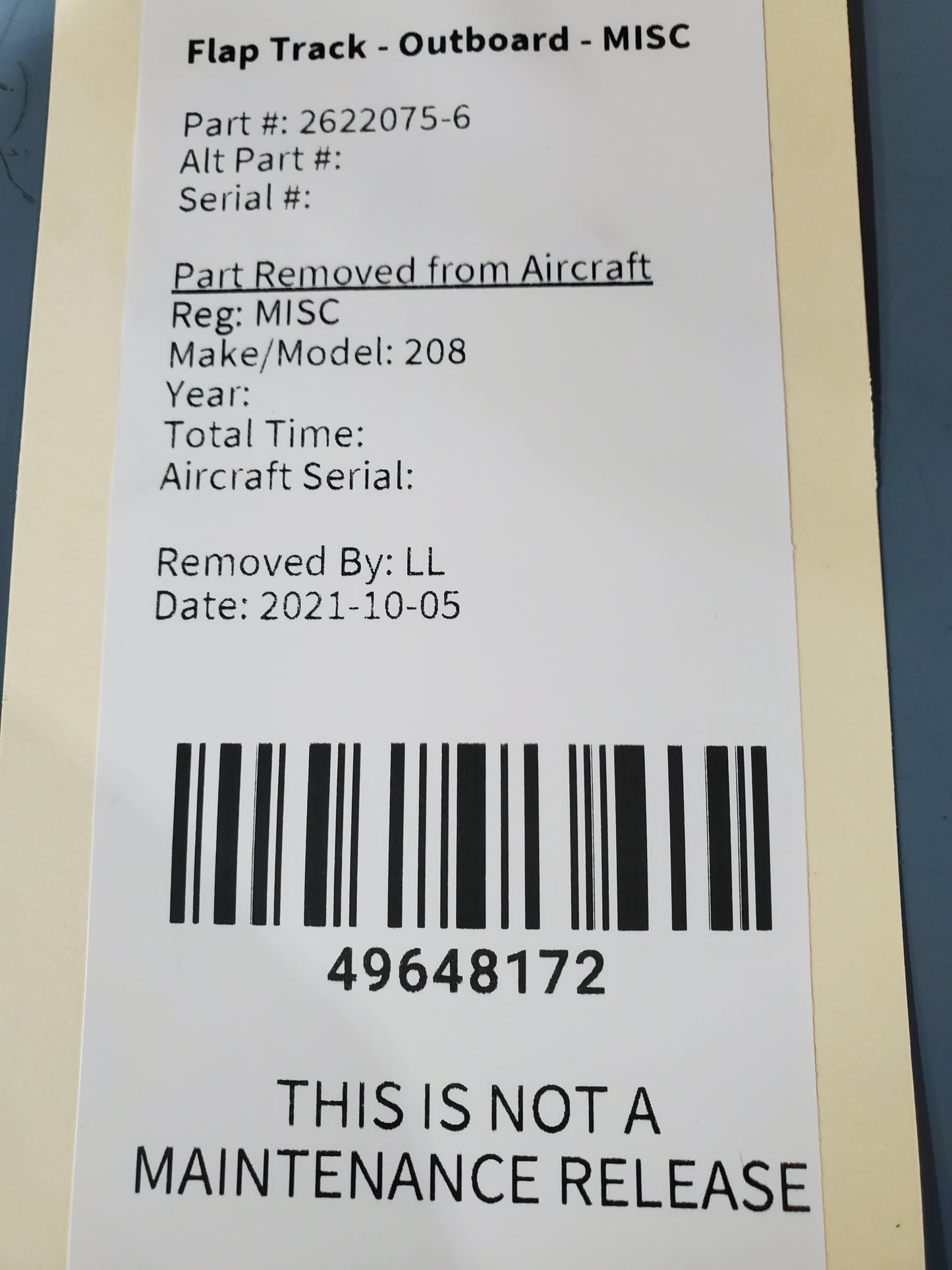 Flap Track - Outboard - Cessna - MISC