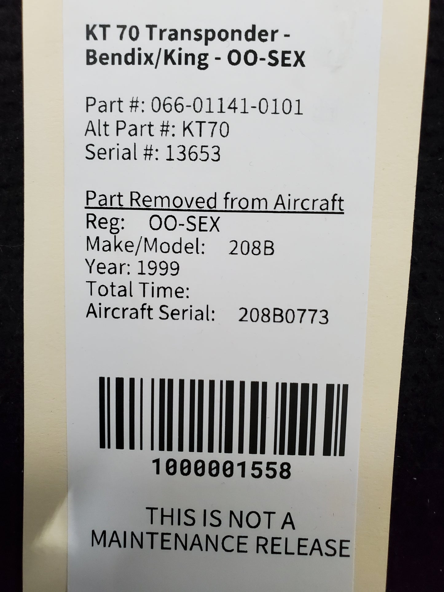 KT 70 Transponder - Bendix/King - OO-SEX