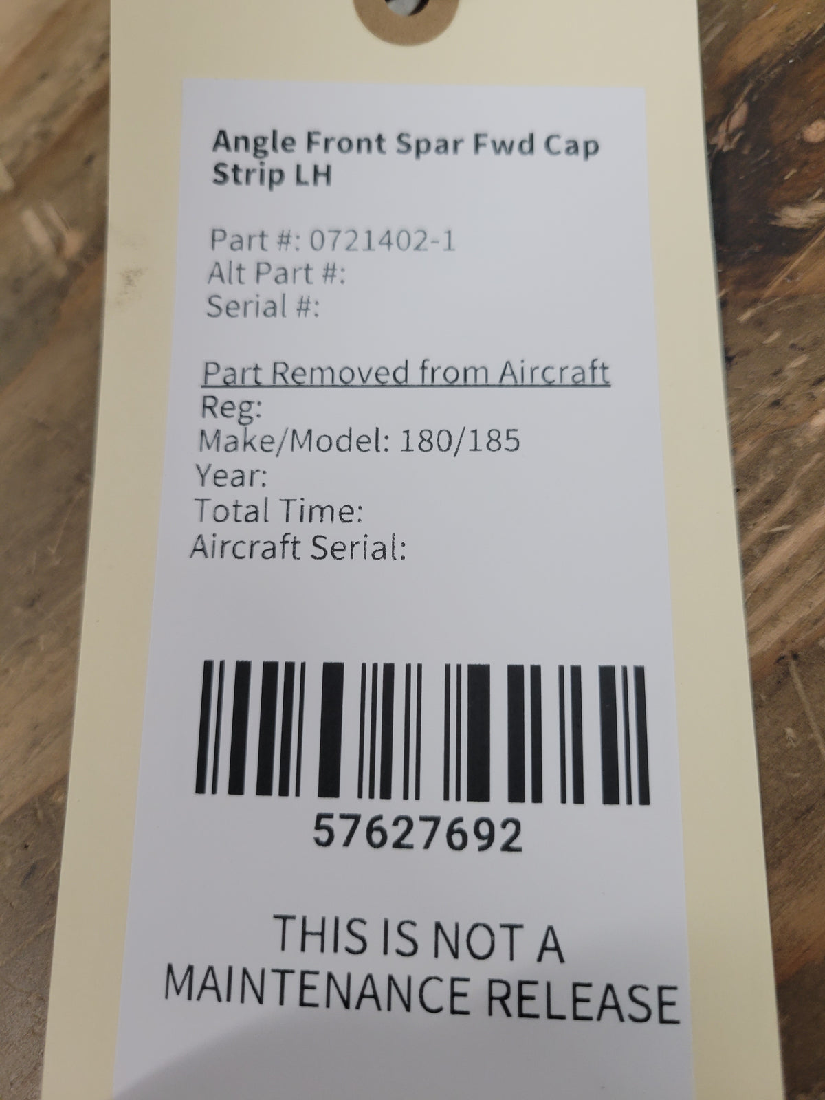 Angle Front Spar Fwd Cap Strip LH