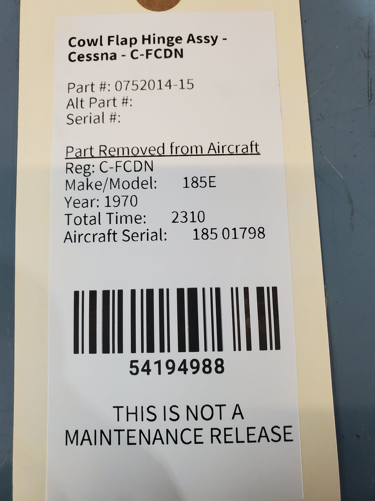 Cowl Flap Hinge Assy - Cessna - C-FCDN