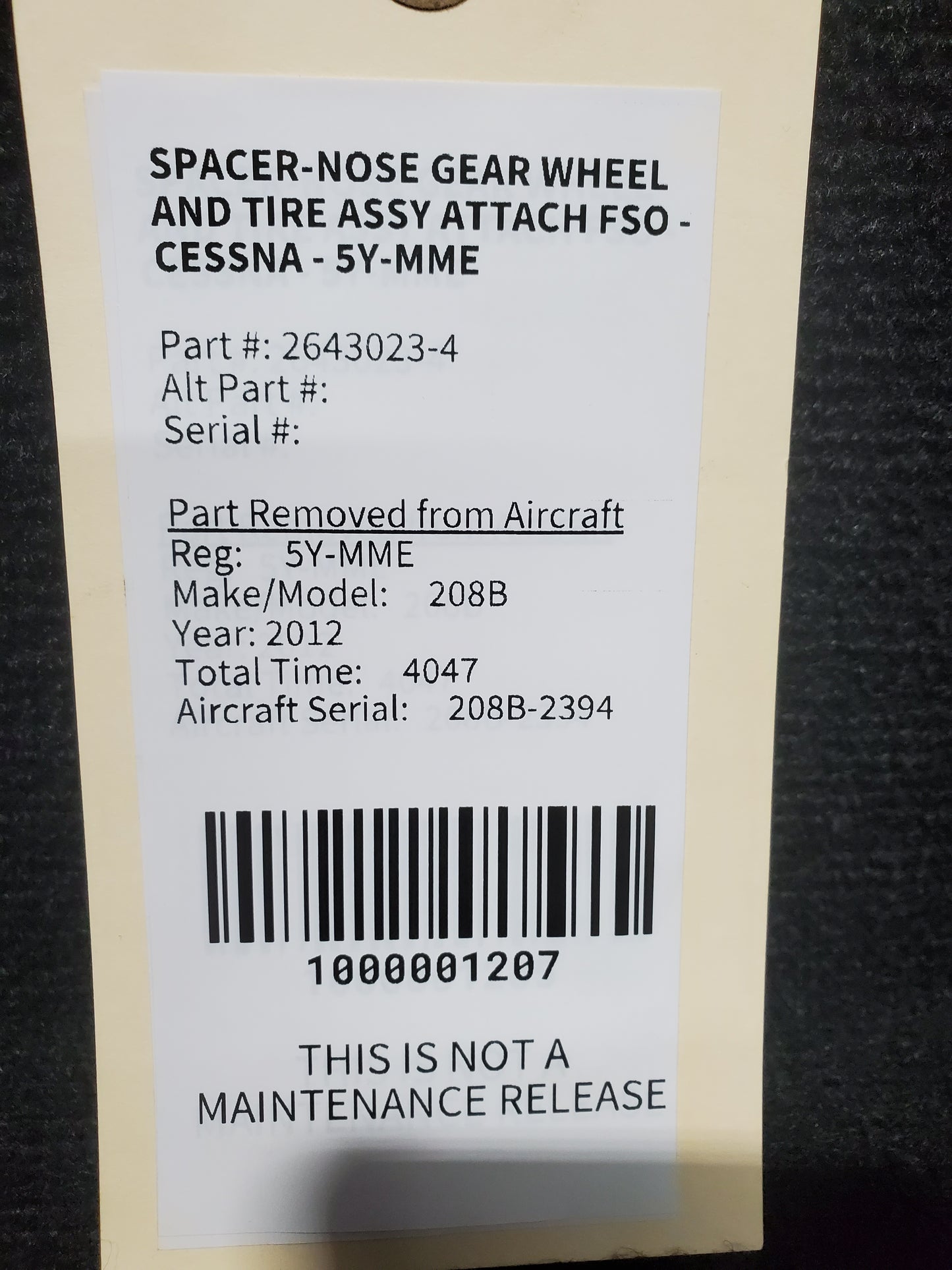 Spacer-Nose Gear Wheel And Tire Assy Attach Fso - Cessna - 5Y-MME