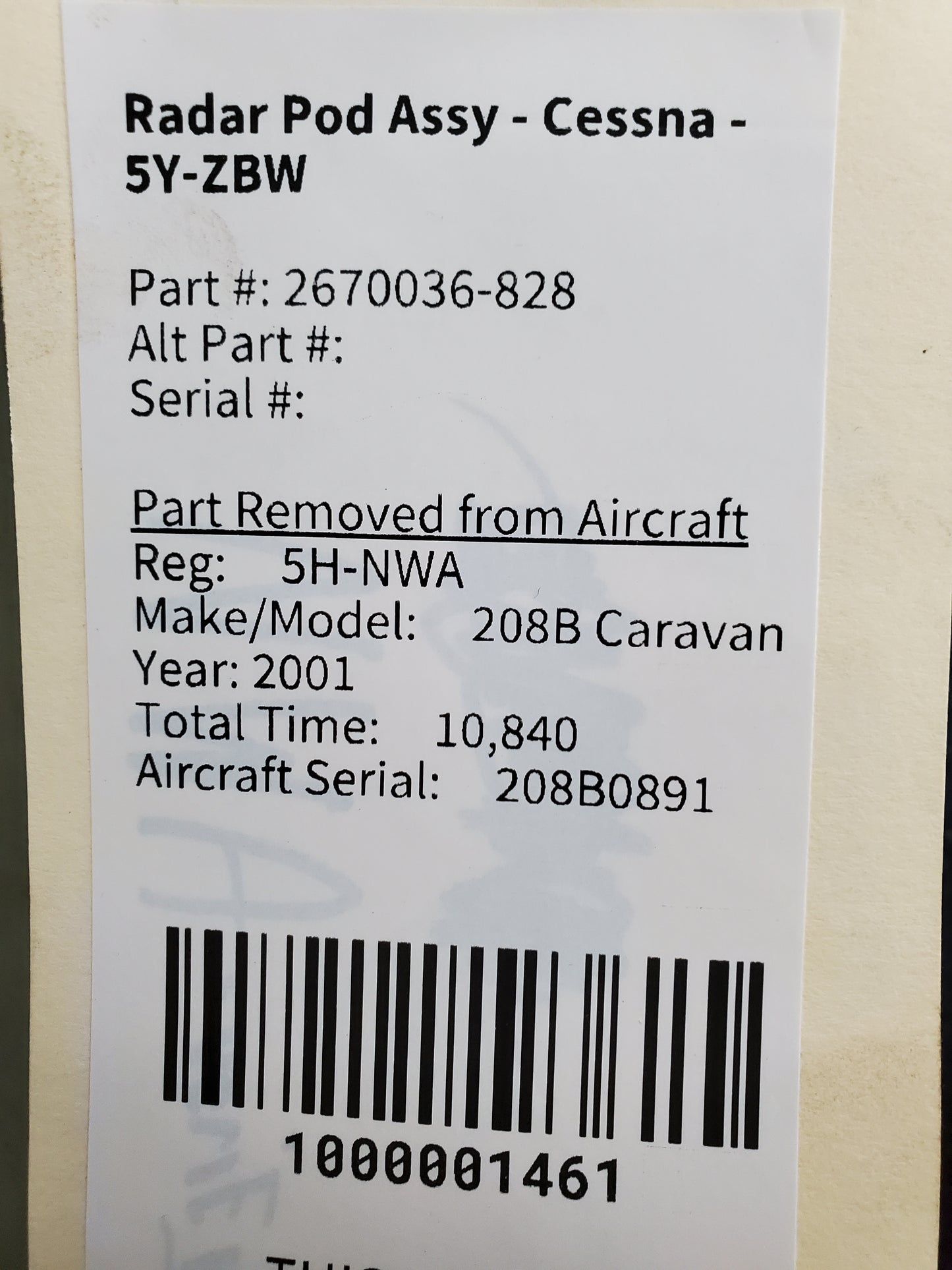 Radar Pod Assy - Cessna - 5H-NWA