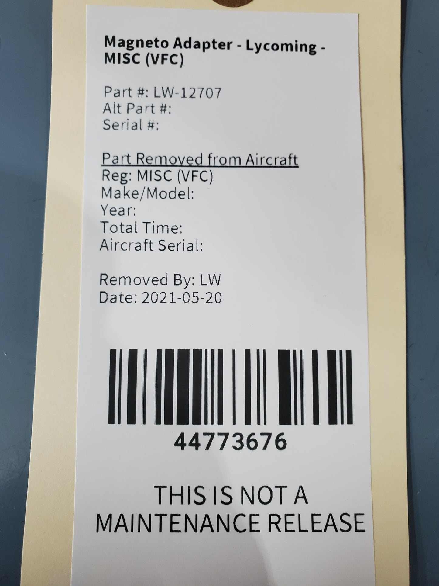 Magneto Adapter - Lycoming - MISC (VFC)