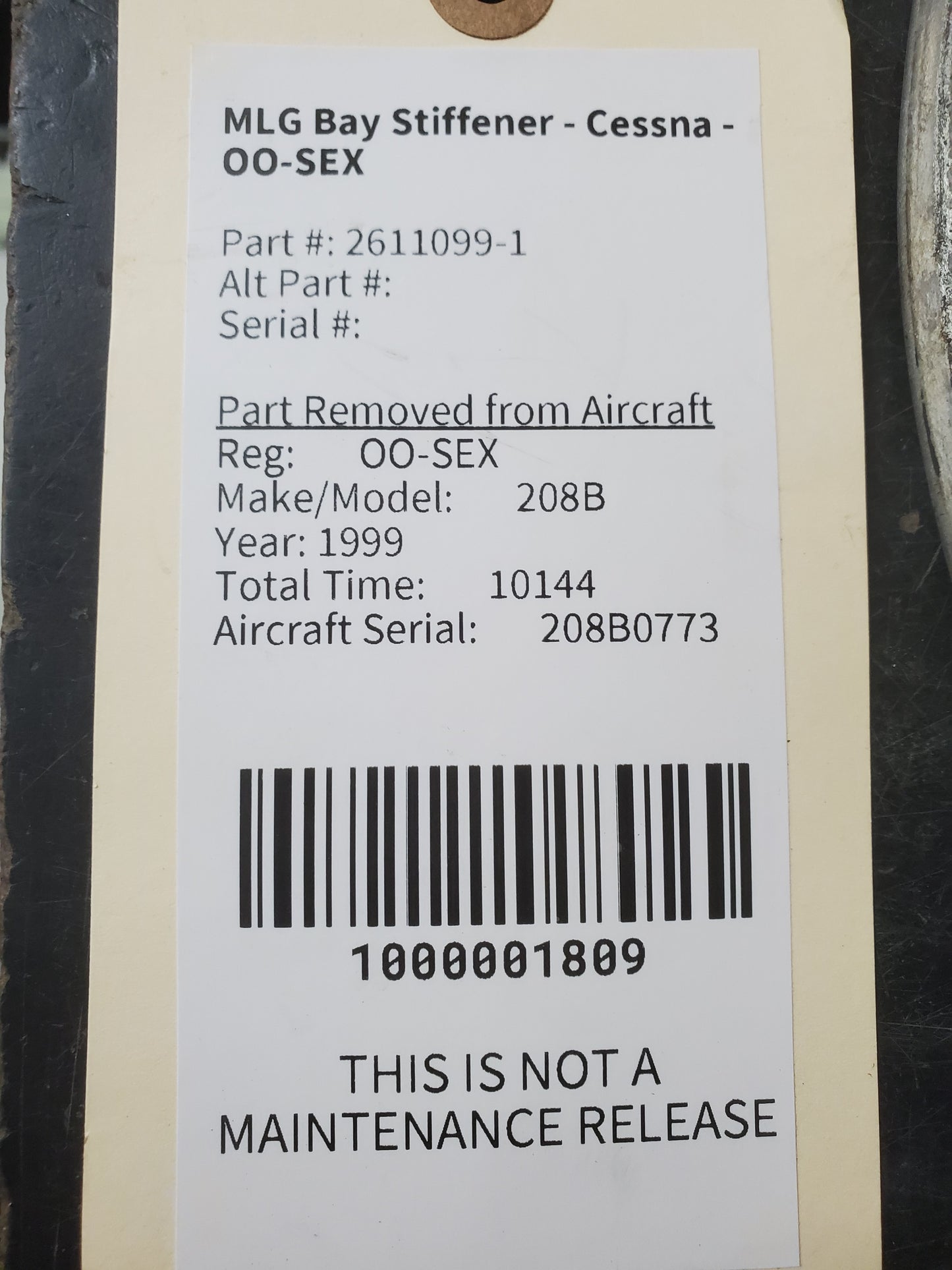 MLG Bay Stiffener - Cessna - OO-SEX