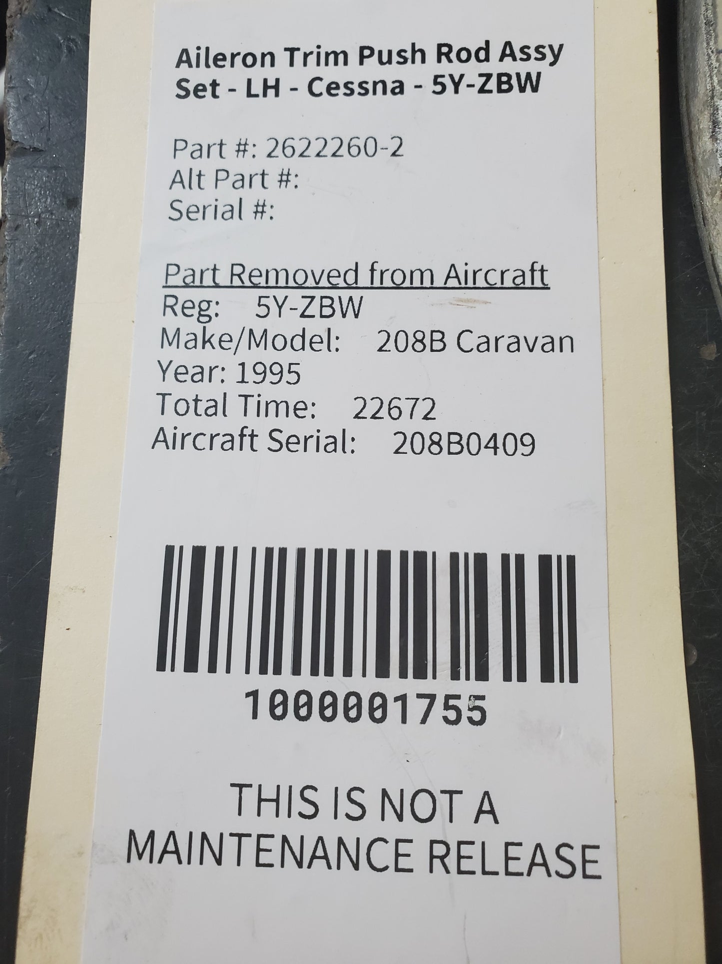 Aileron Trim Push Rod Assy Set - LH - Cessna - 5Y-ZBW