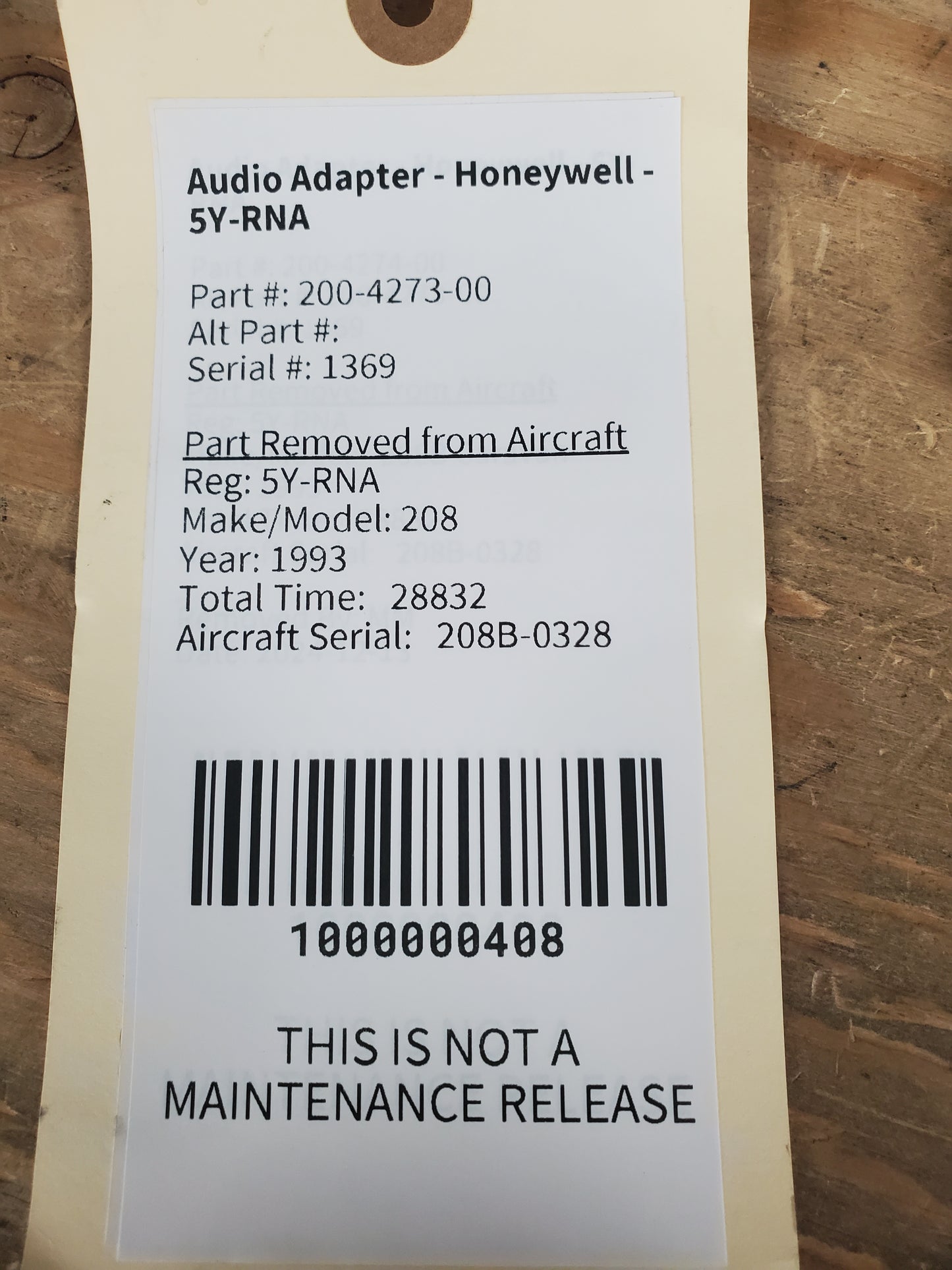Audio Adapter - Honeywell - 5Y-RNA