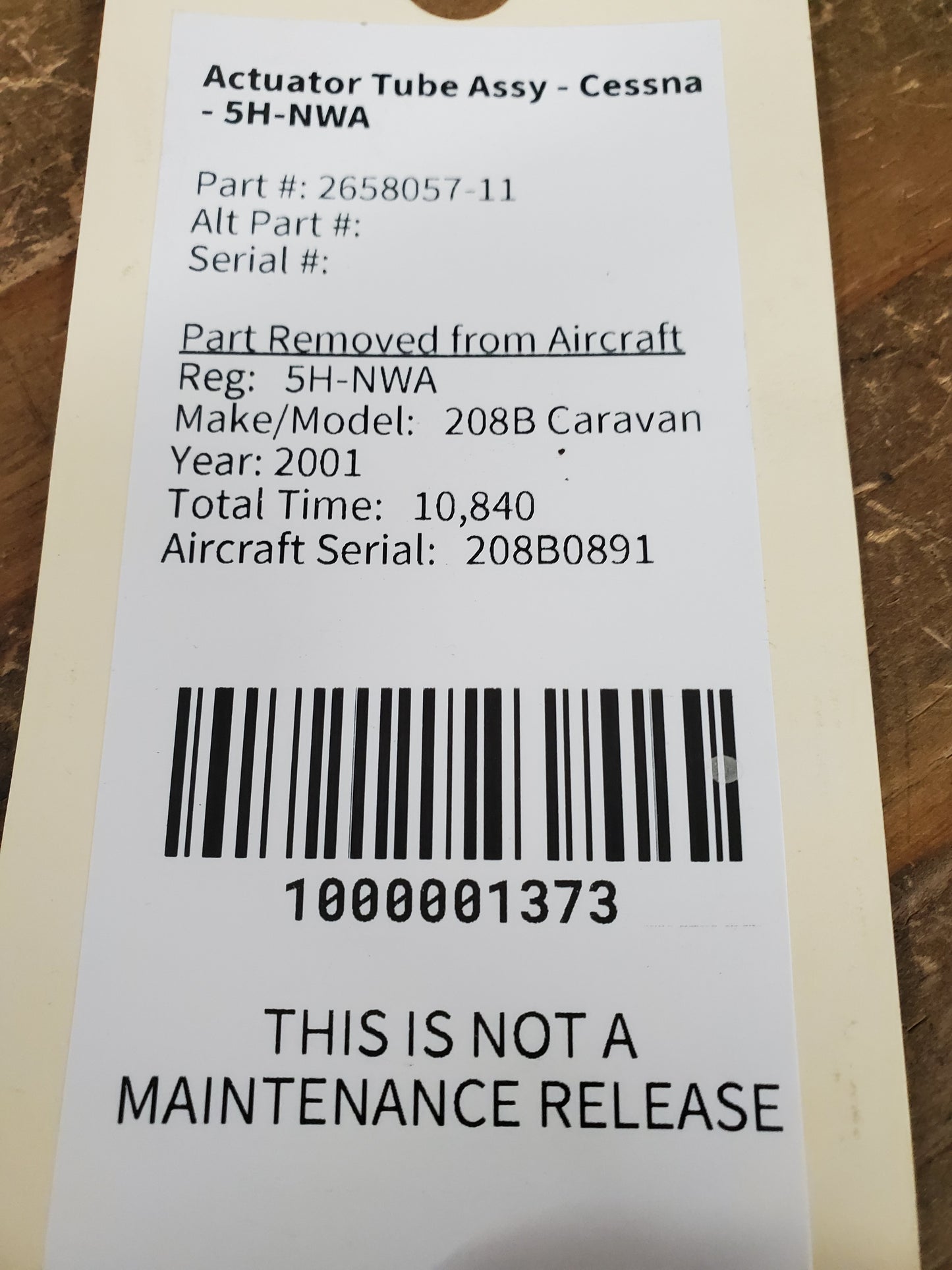 Actuator Tube Assy - Cessna - 5H-NWA