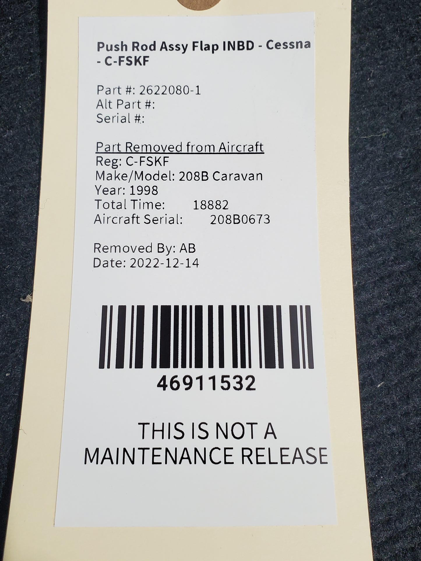 Push Rod Assy Flap INBD - Cessna - C-MISC