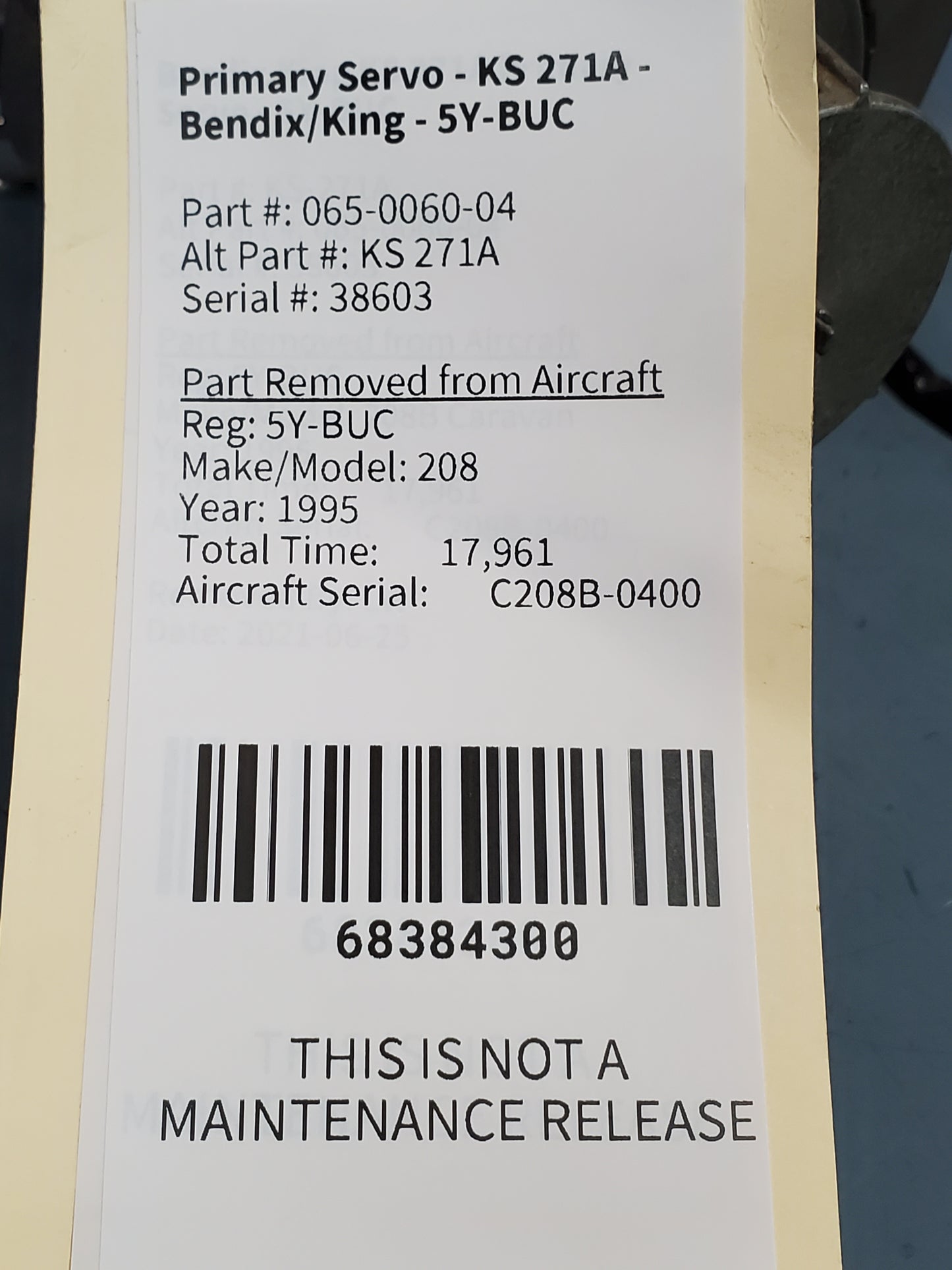 Primary Servo - KS 271A - Bendix/King - 5Y-BUC