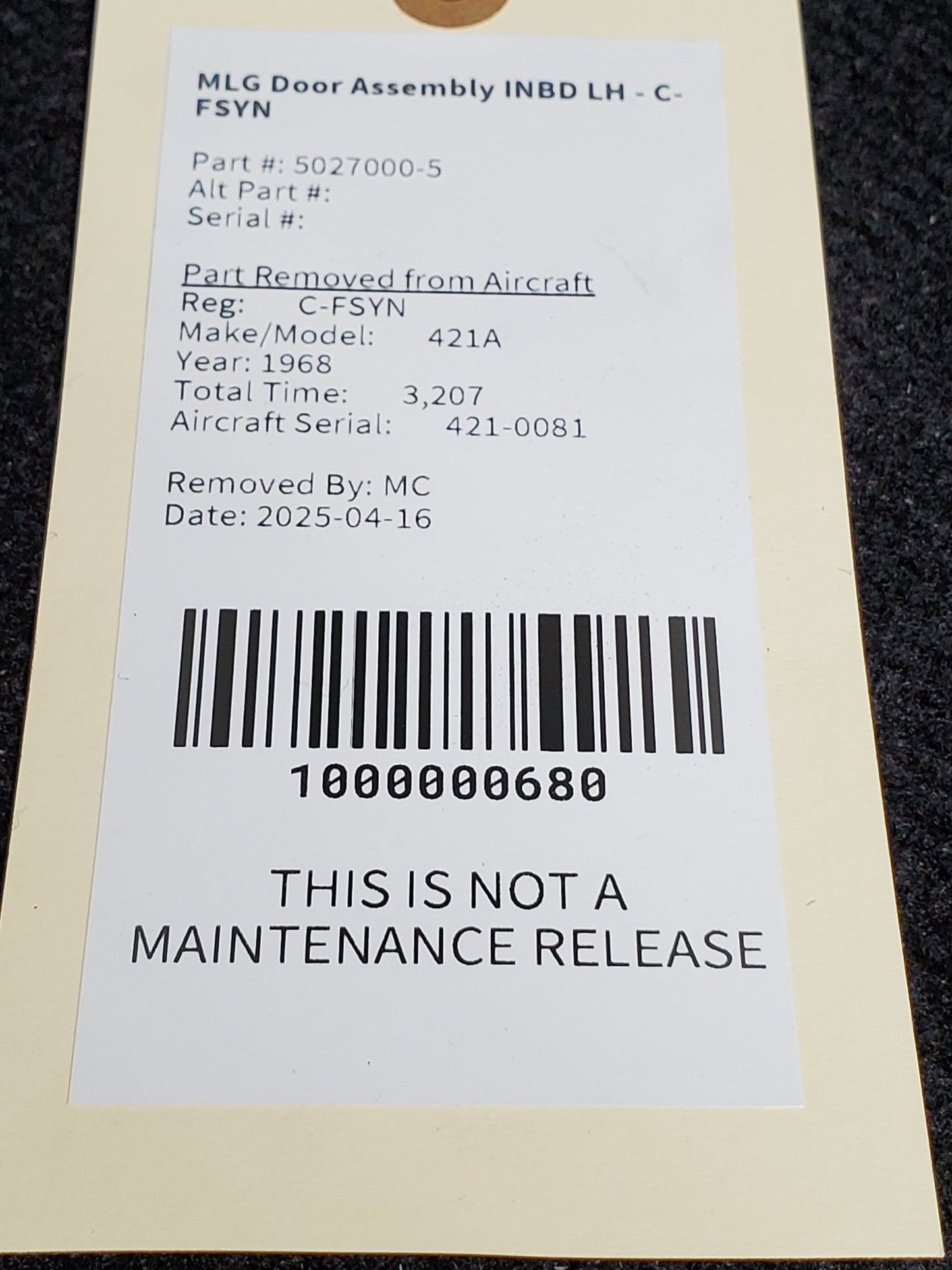 MLG Door Assembly INBD LH - C-FSYN