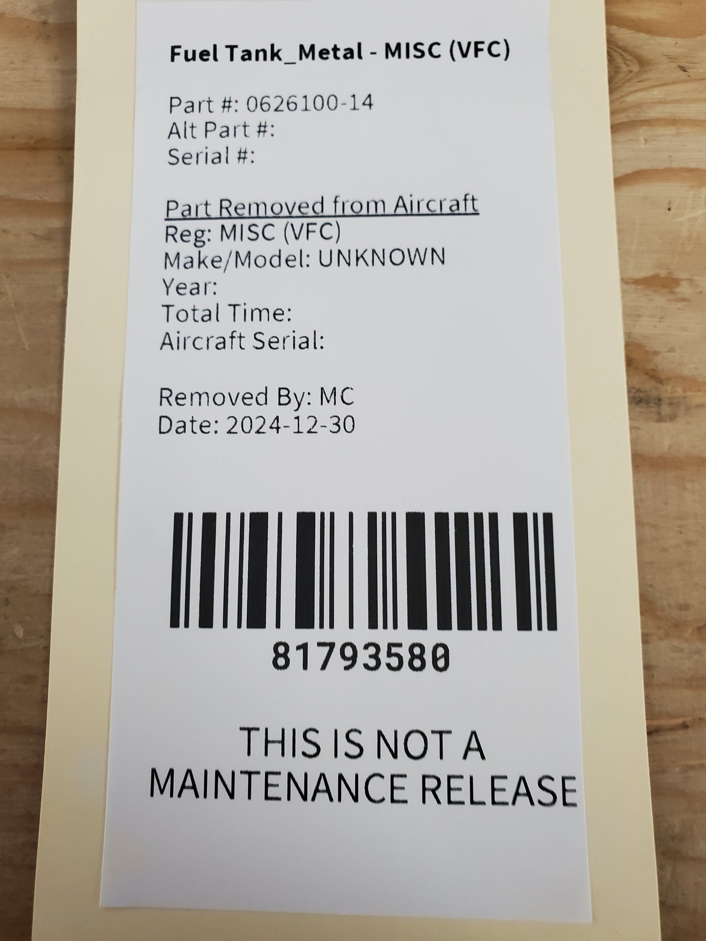 Fuel Tank_Metal - MISC (VFC)