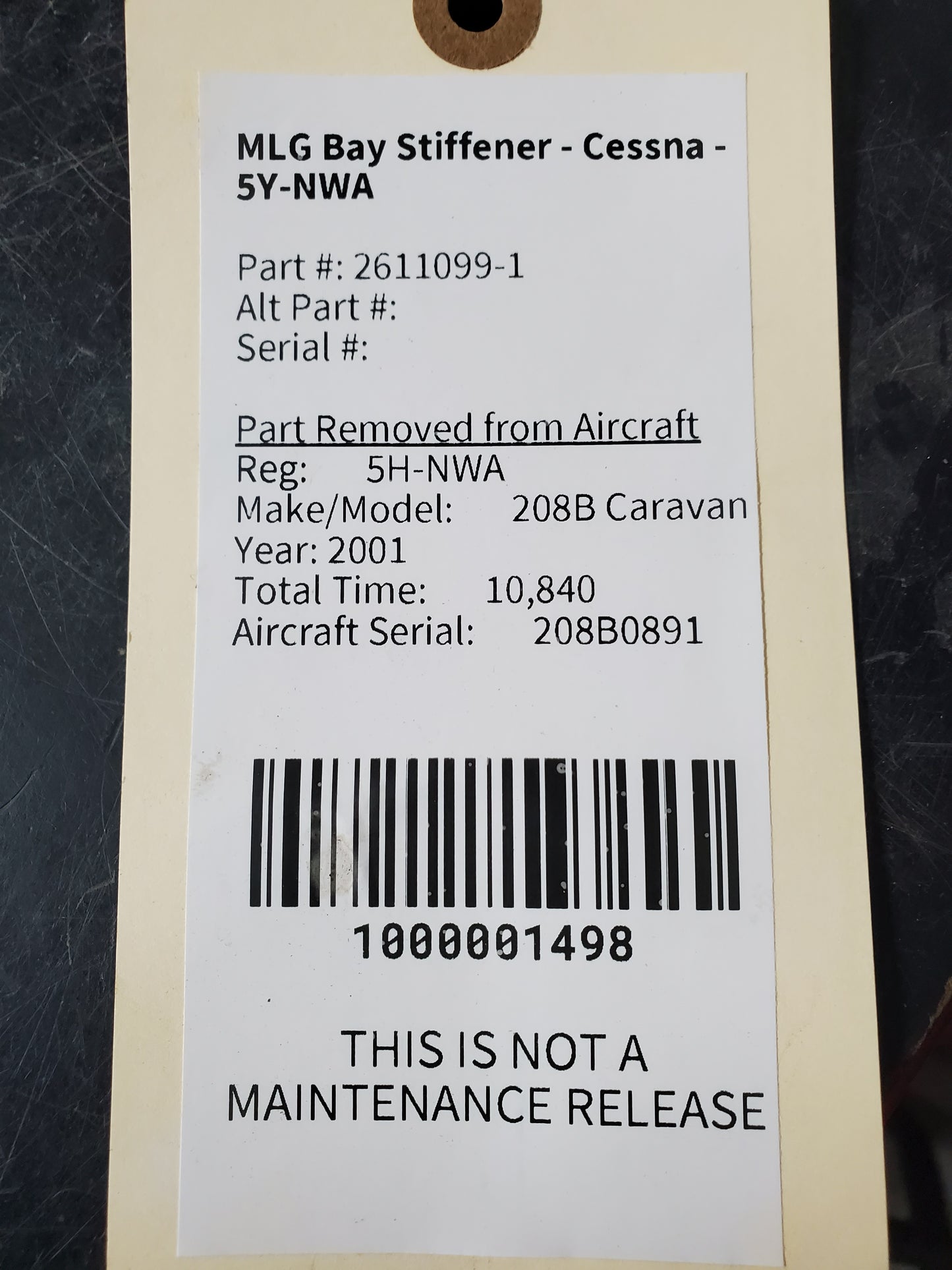 MLG Bay Stiffener - Cessna - 5Y-NWA
