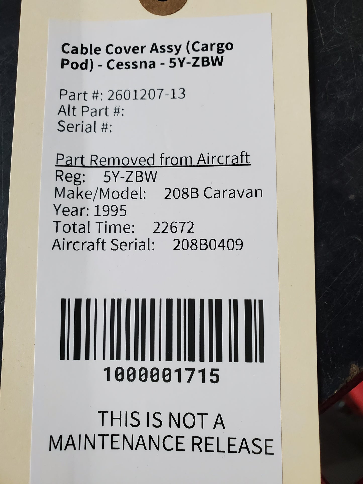 Cable Cover Assy (Cargo Pod) - Cessna - 5Y-ZBW