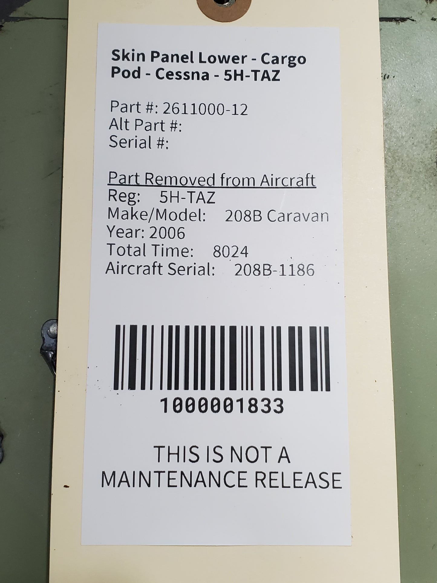 Skin Panel Lower - Cargo Pod - Cessna - 5H-TAZ