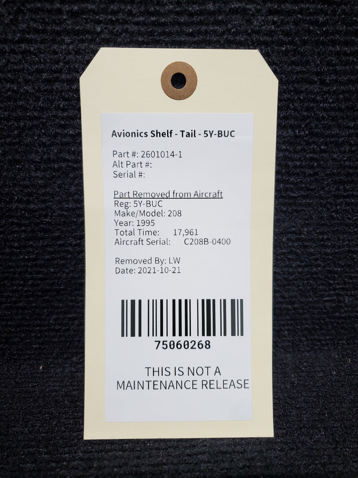 Avionics Shelf - Tail - 5Y-BUC