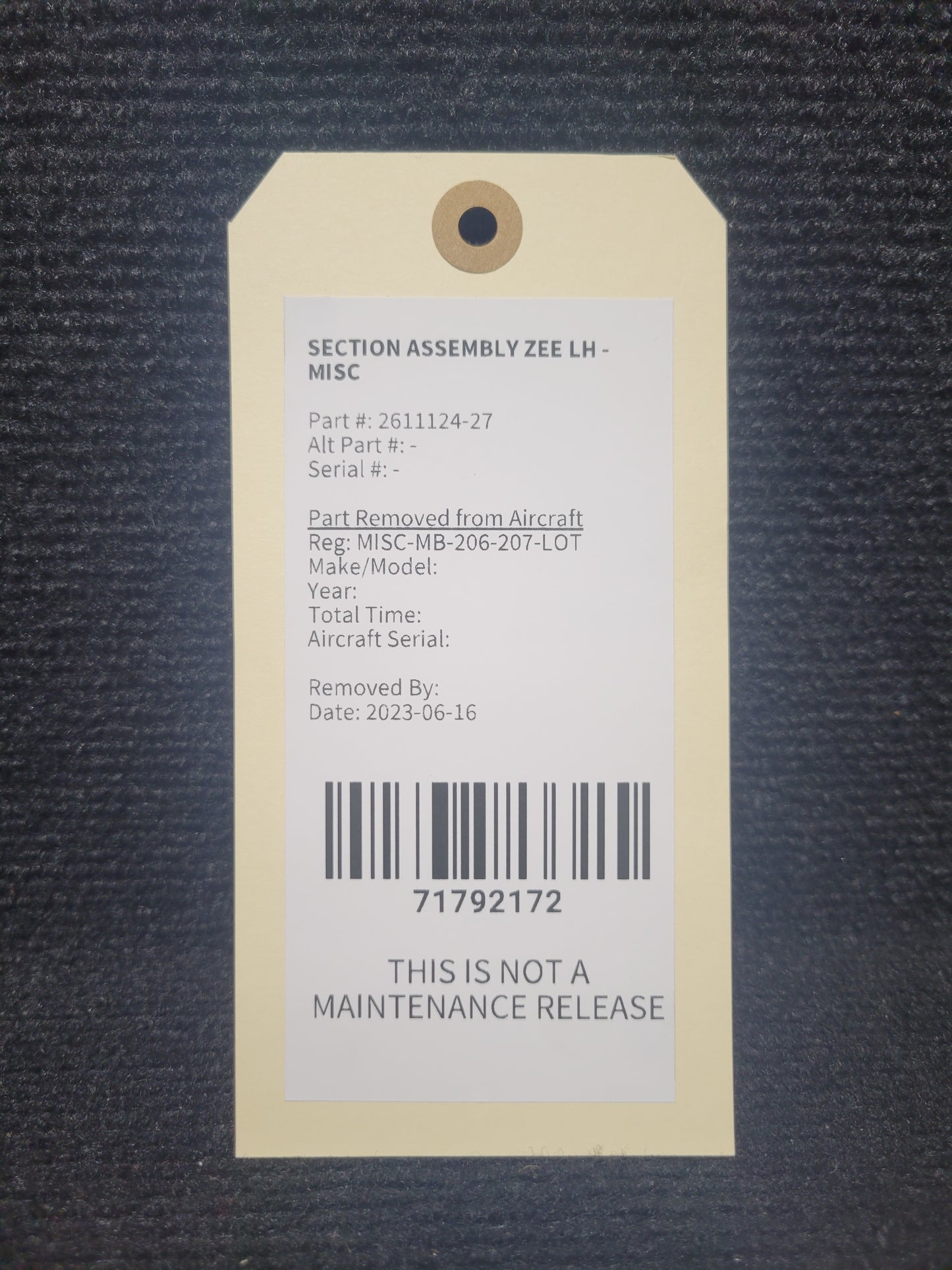 SECTION ASSEMBLY ZEE LH - MISC