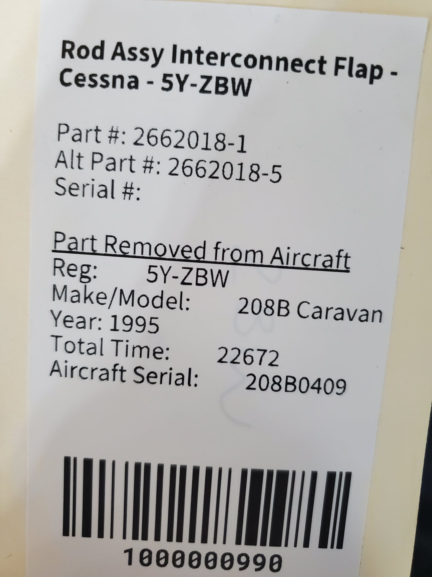 Rod Assy Interconnect Flap - Cessna - 5Y-ZBW