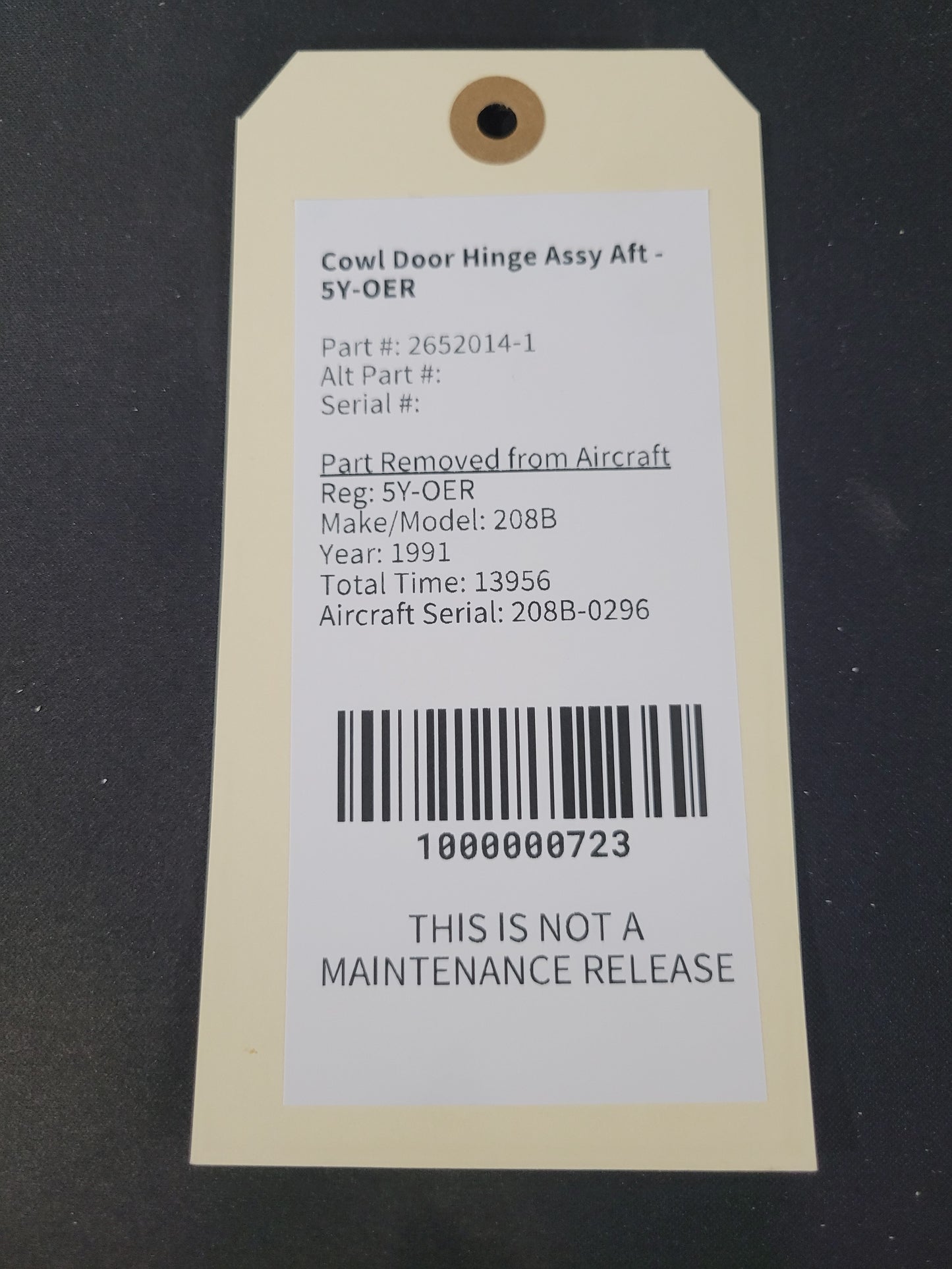 Cowl Door Hinge Assy - LH Aft - Cessna - 5Y-OER