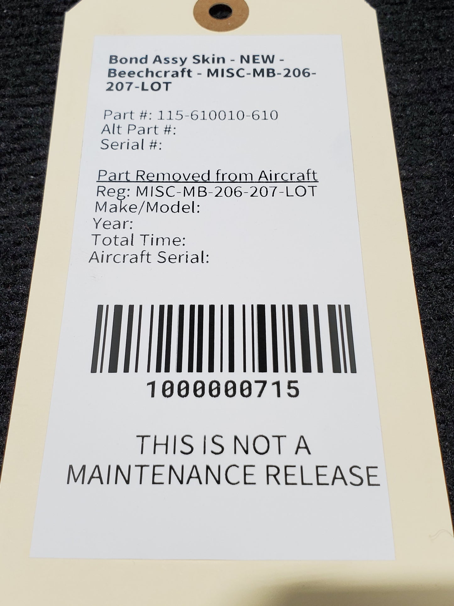 Bond Assy Skin - NEW - Beechcraft - MISC-MB-206-207-LOT