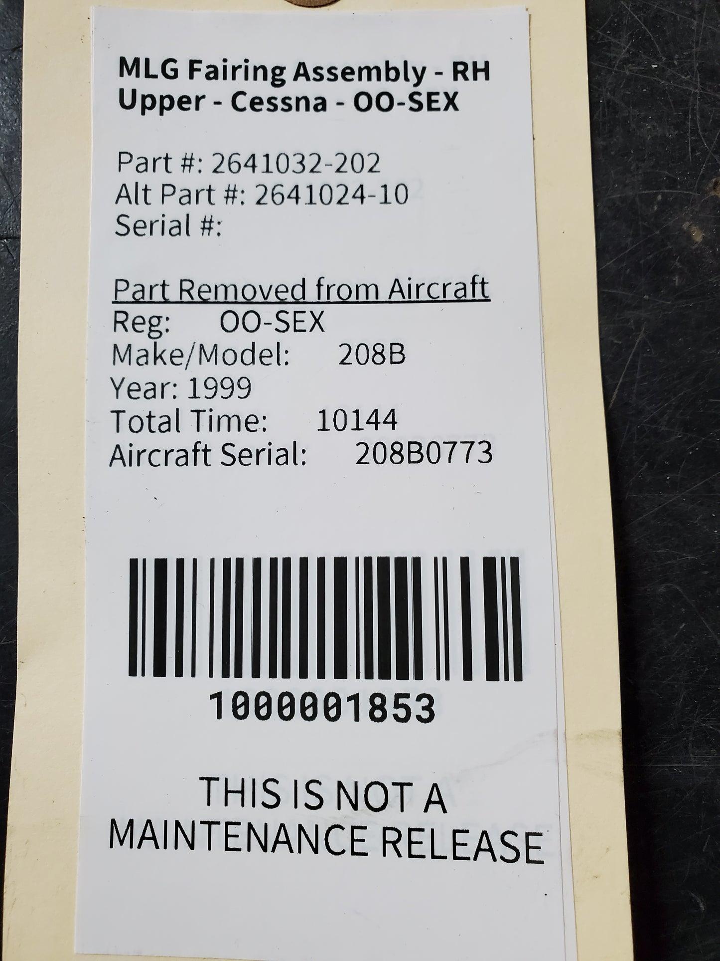 MLG Fairing Assembly - RH Upper - Cessna - OO-SEX