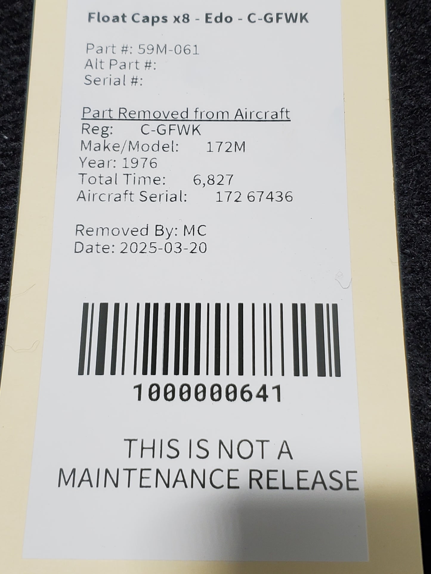 Float Caps x8 - Edo - C-GFWK