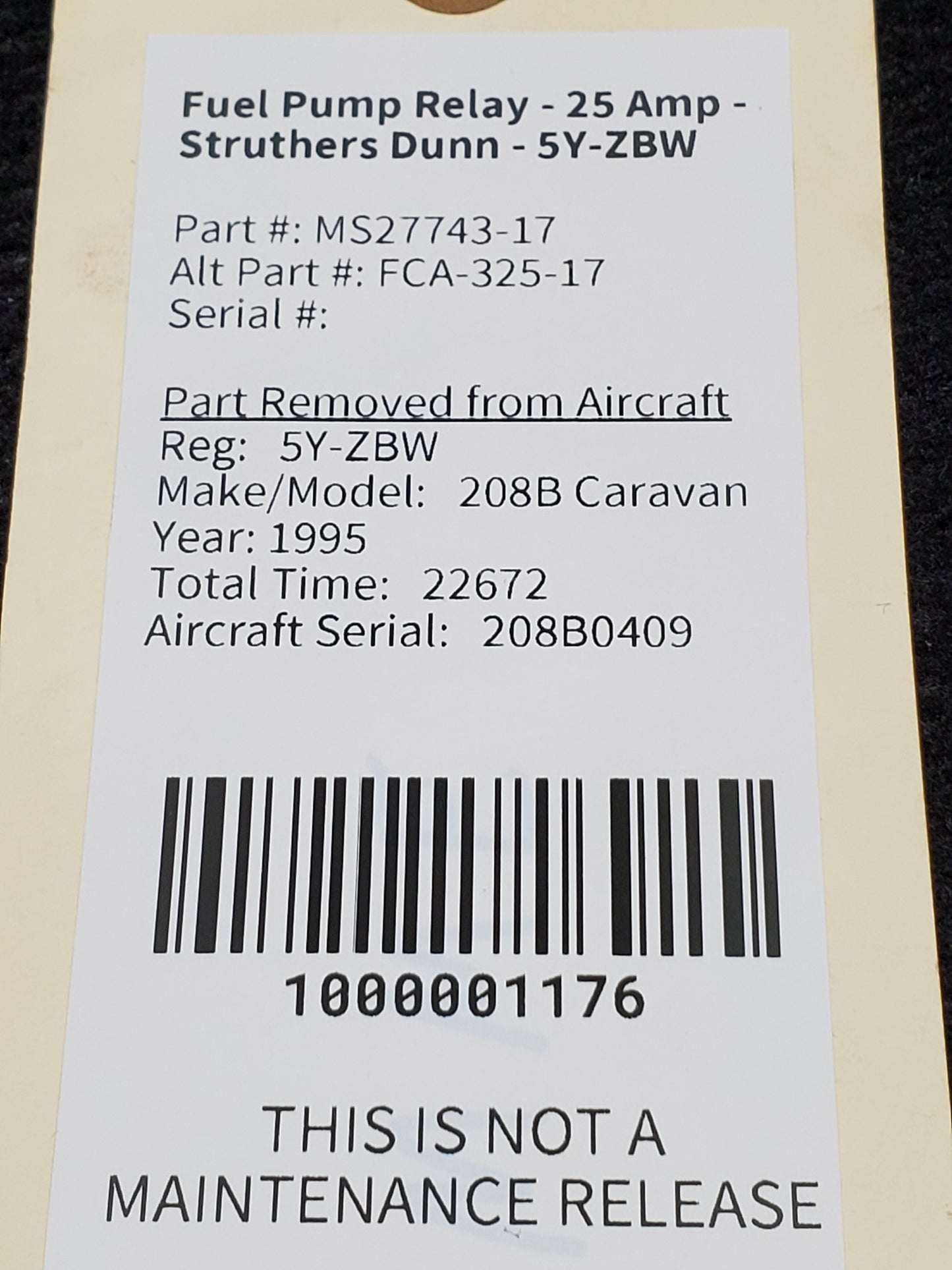 Fuel Pump Relay - 25 Amp - Struthers Dunn - 5Y-ZBW