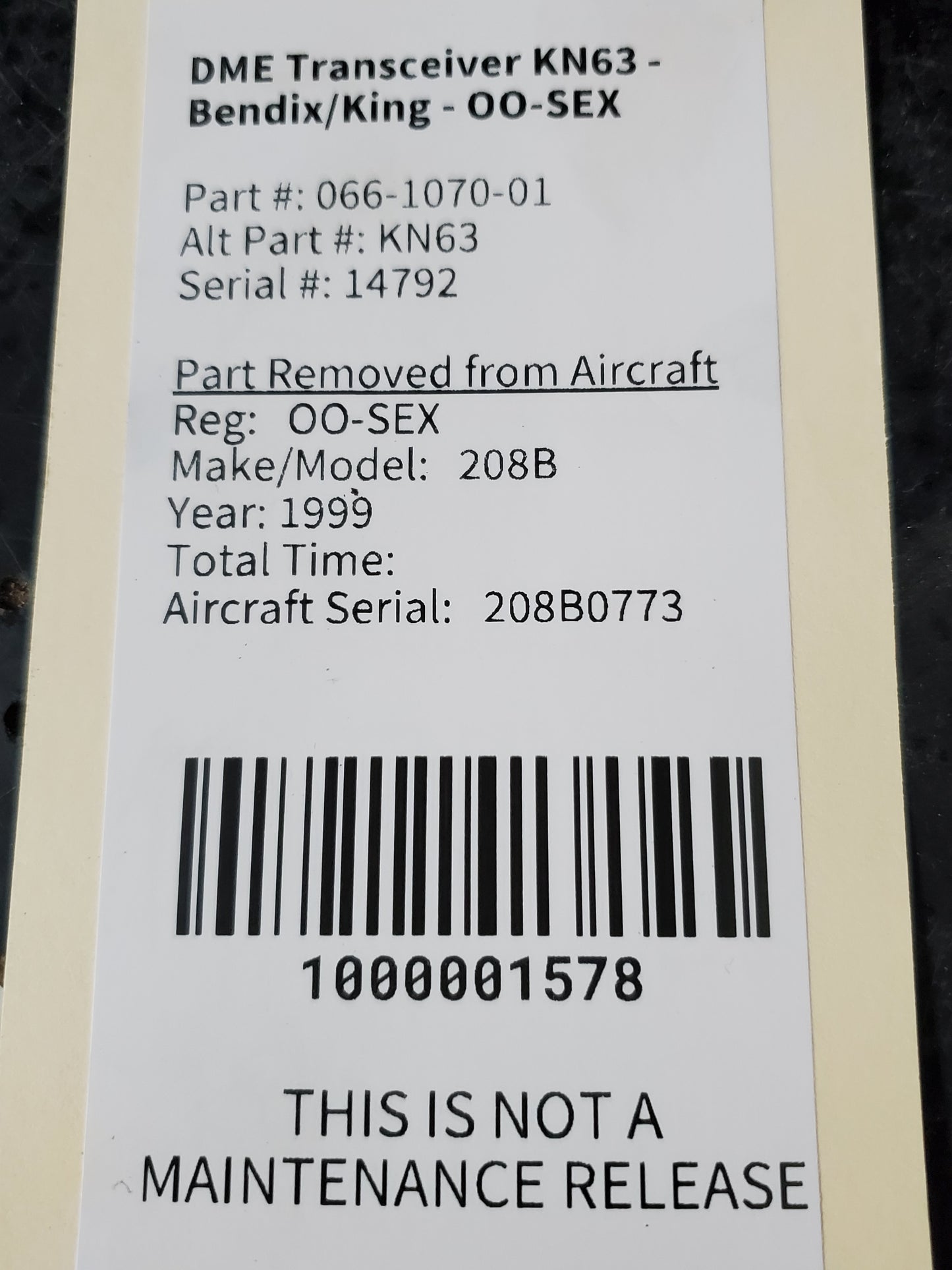 DME Transceiver KN63 - Bendix/King - OO-SEX