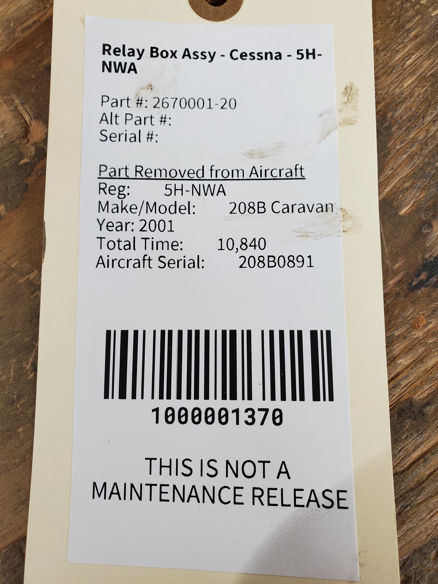 Relay Box Assy - Cessna - 5H-NWA