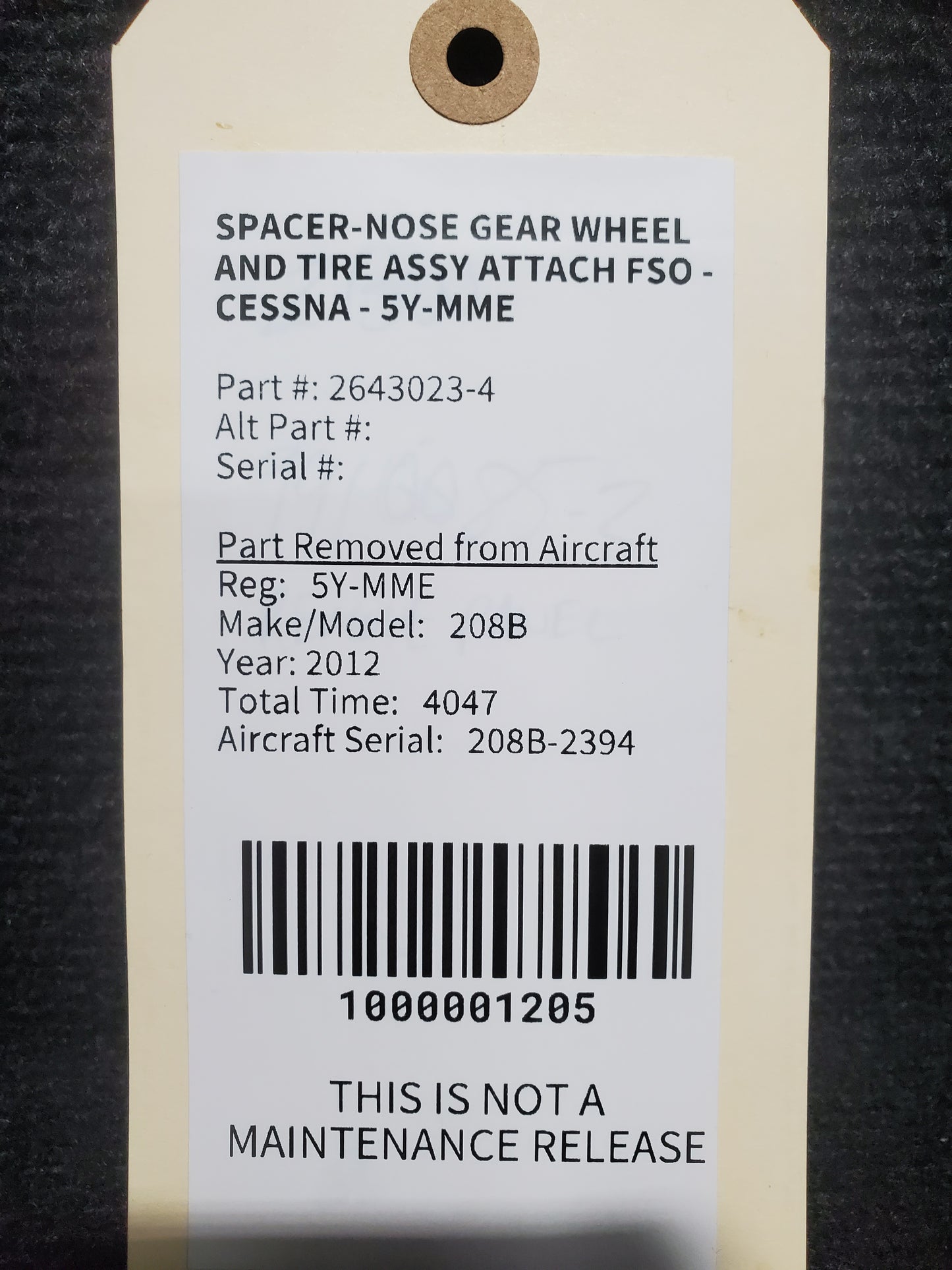 Spacer - Nose Gear Wheel And Tire Assy Attach - Cessna - 5Y-MME