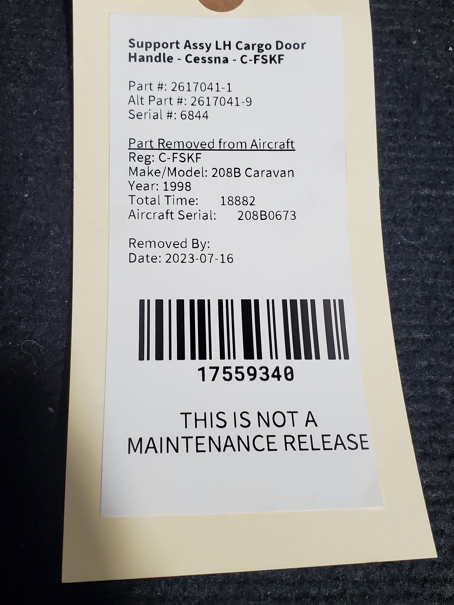 Support Assy LH Cargo Door Handle - Cessna - C-MISC