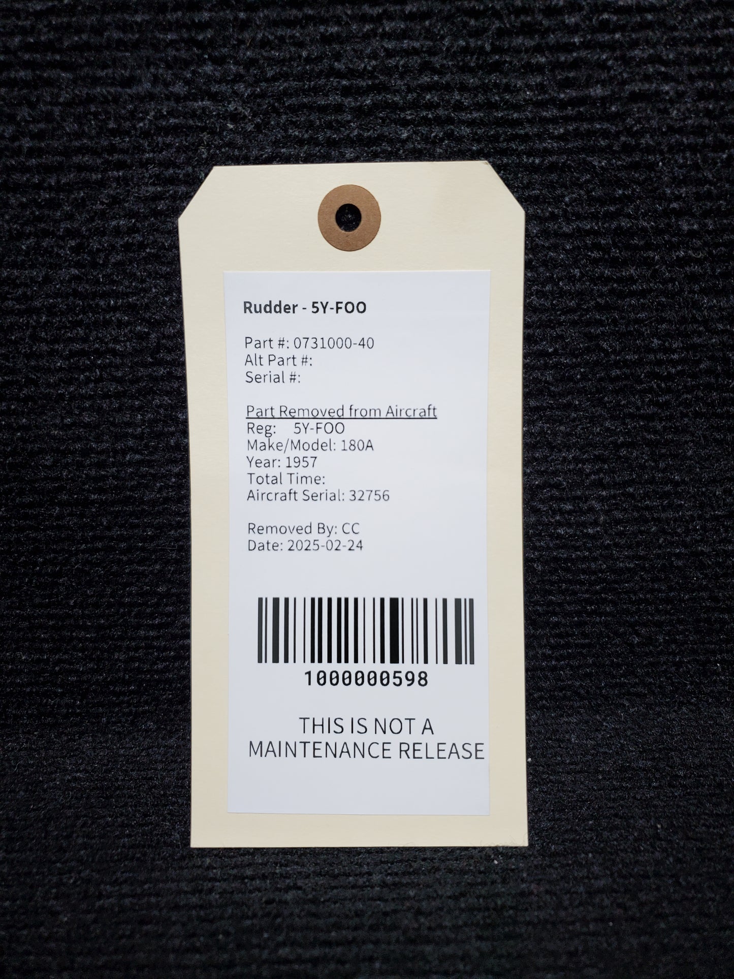 Rudder - 5Y-FOO