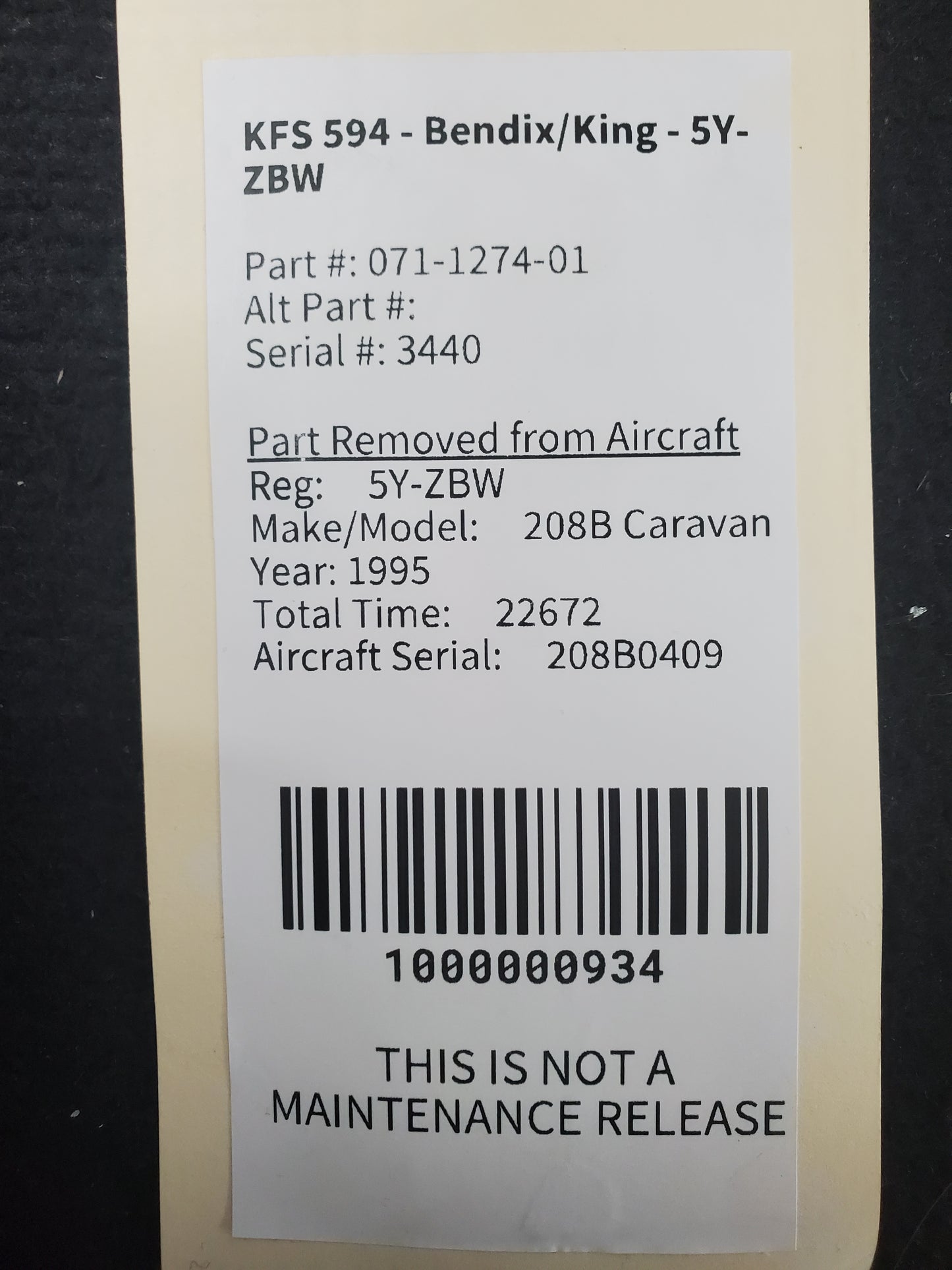 KFS 594 - Bendix/King - 5Y-ZBW