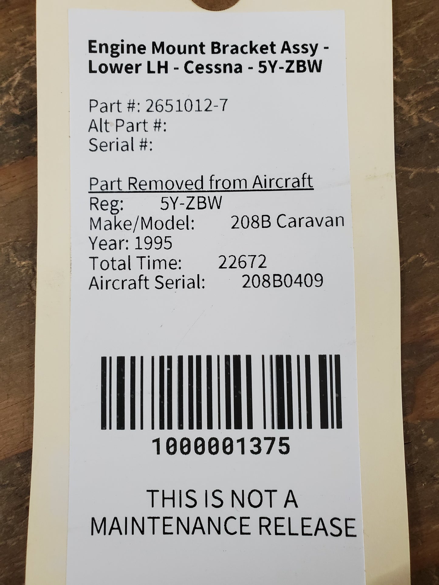 Engine Mount Bracket Assy - Lower LH - Cessna - 5Y-ZBW