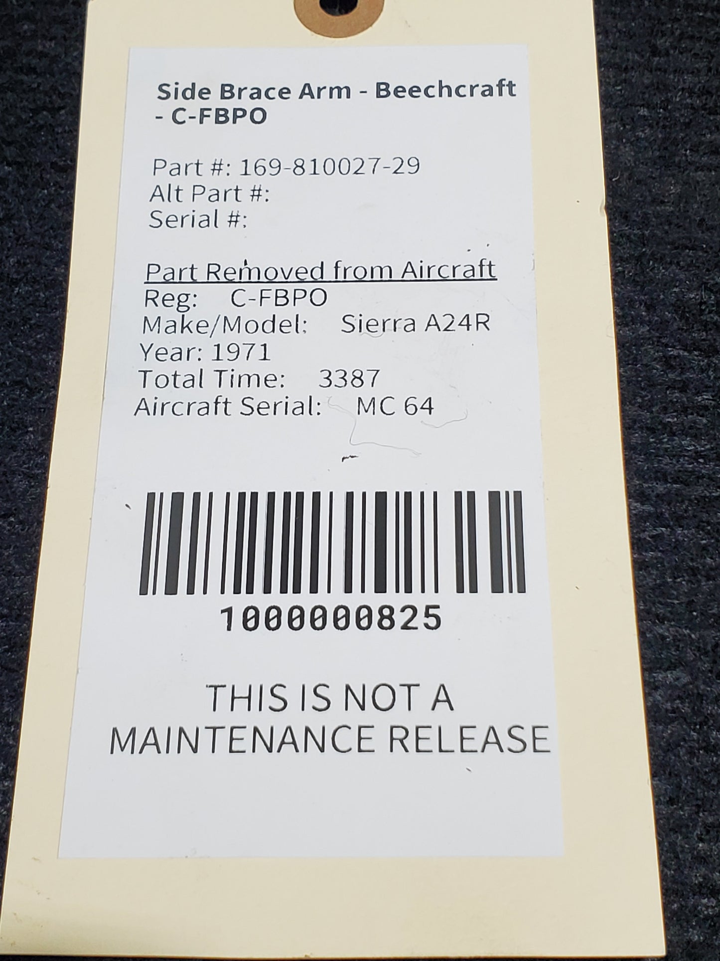 Side Brace Arm - Beechcraft - C-FBPO