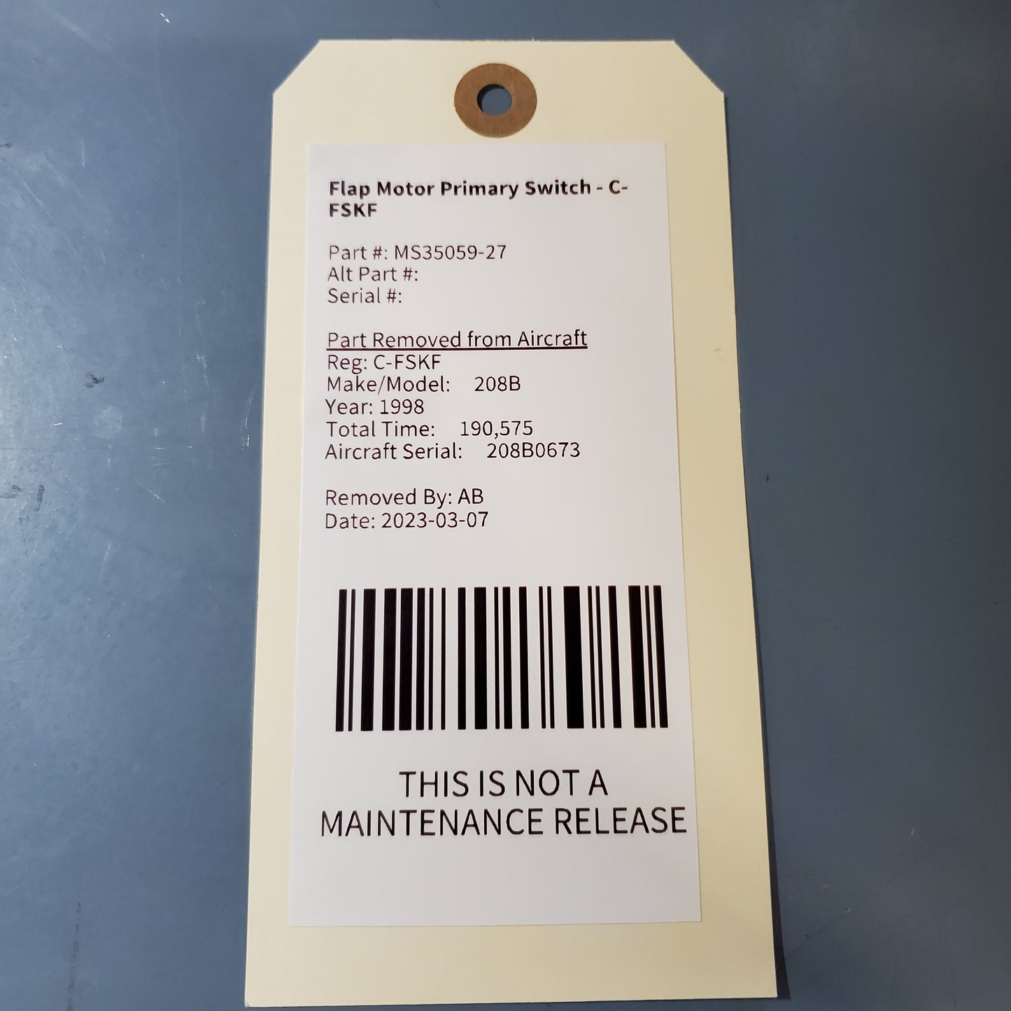 Flap Motor Primary Switch - C-MISC