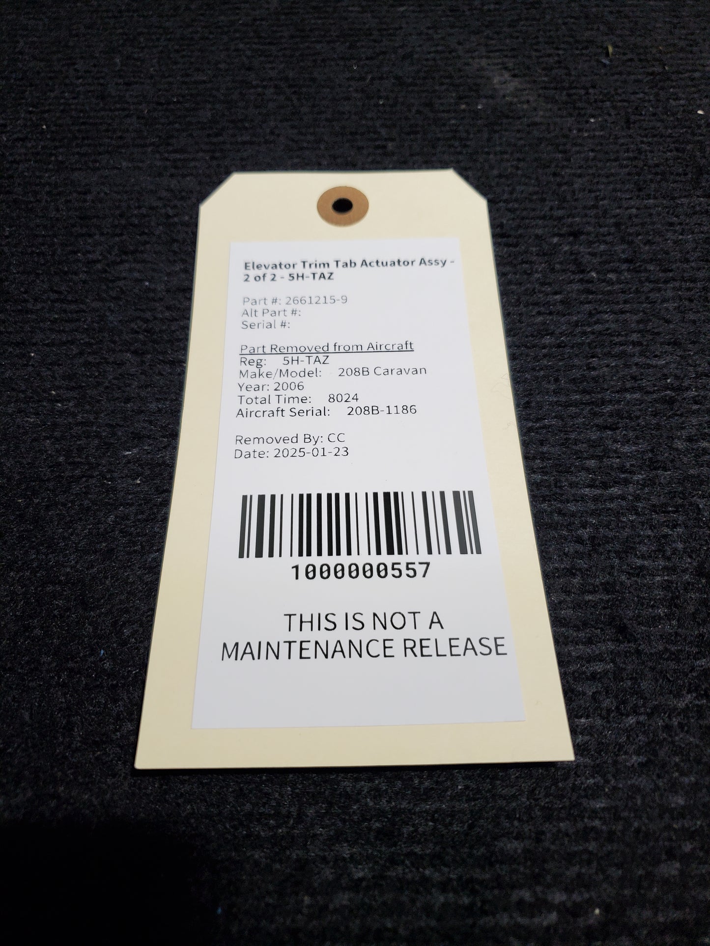 Elevator Trim Tab Actuator Assy - 2 of 2 - Cessna - 5H-TAZ