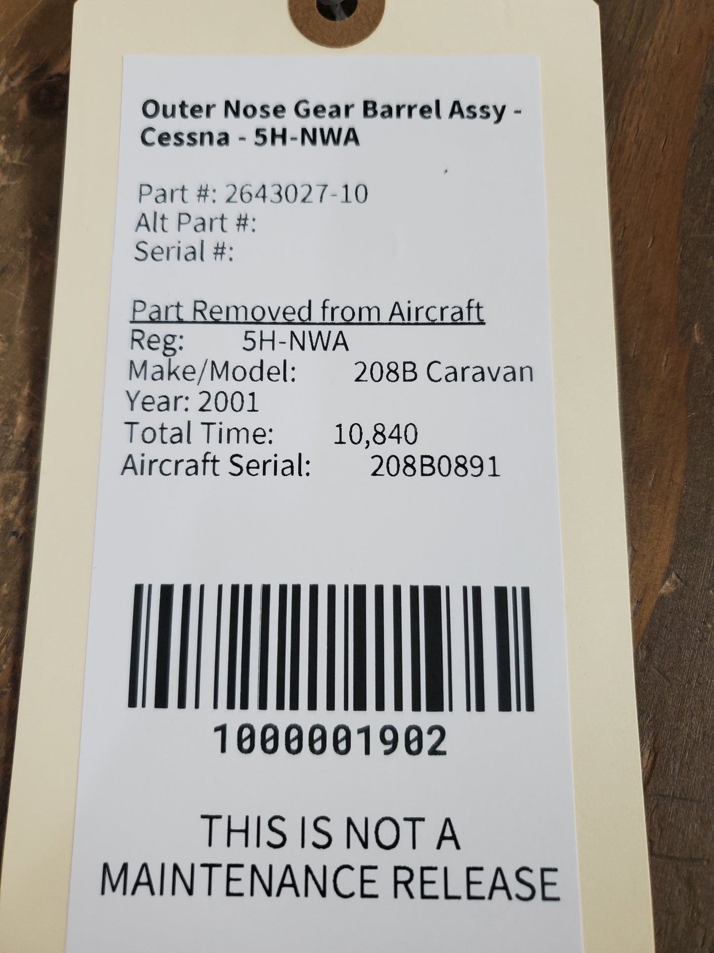 Outer Nose Gear Barrel Assy - Cessna - 5H-NWA
