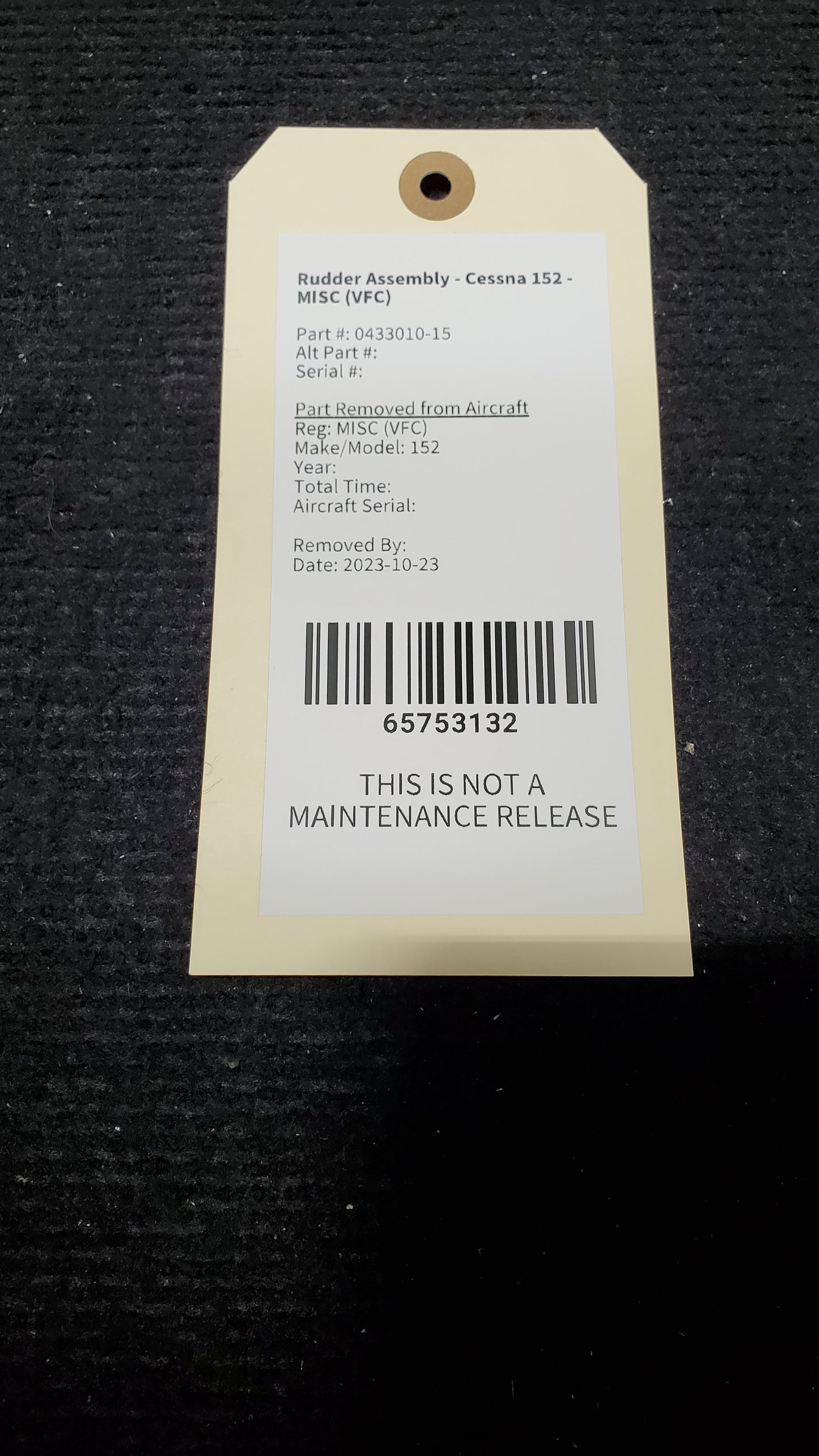 Rudder Assembly - Cessna 152 - MISC (VFC)