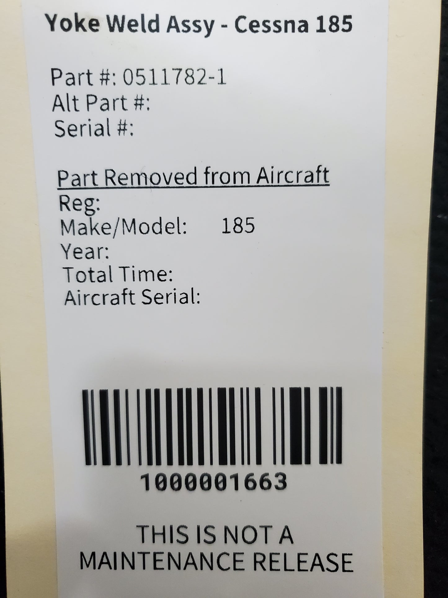 Yoke Weld Assy - Cessna 185