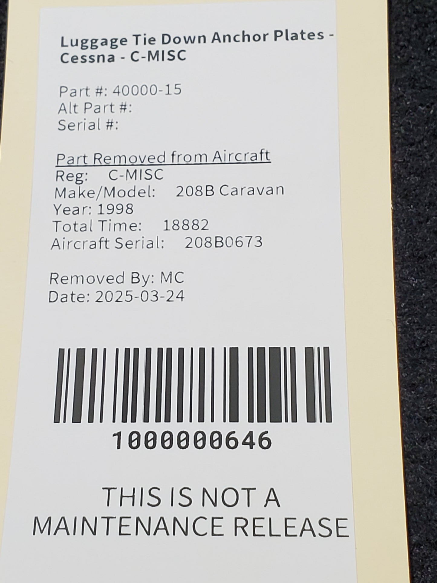 Anchor Plates - Cessna - C-MISC