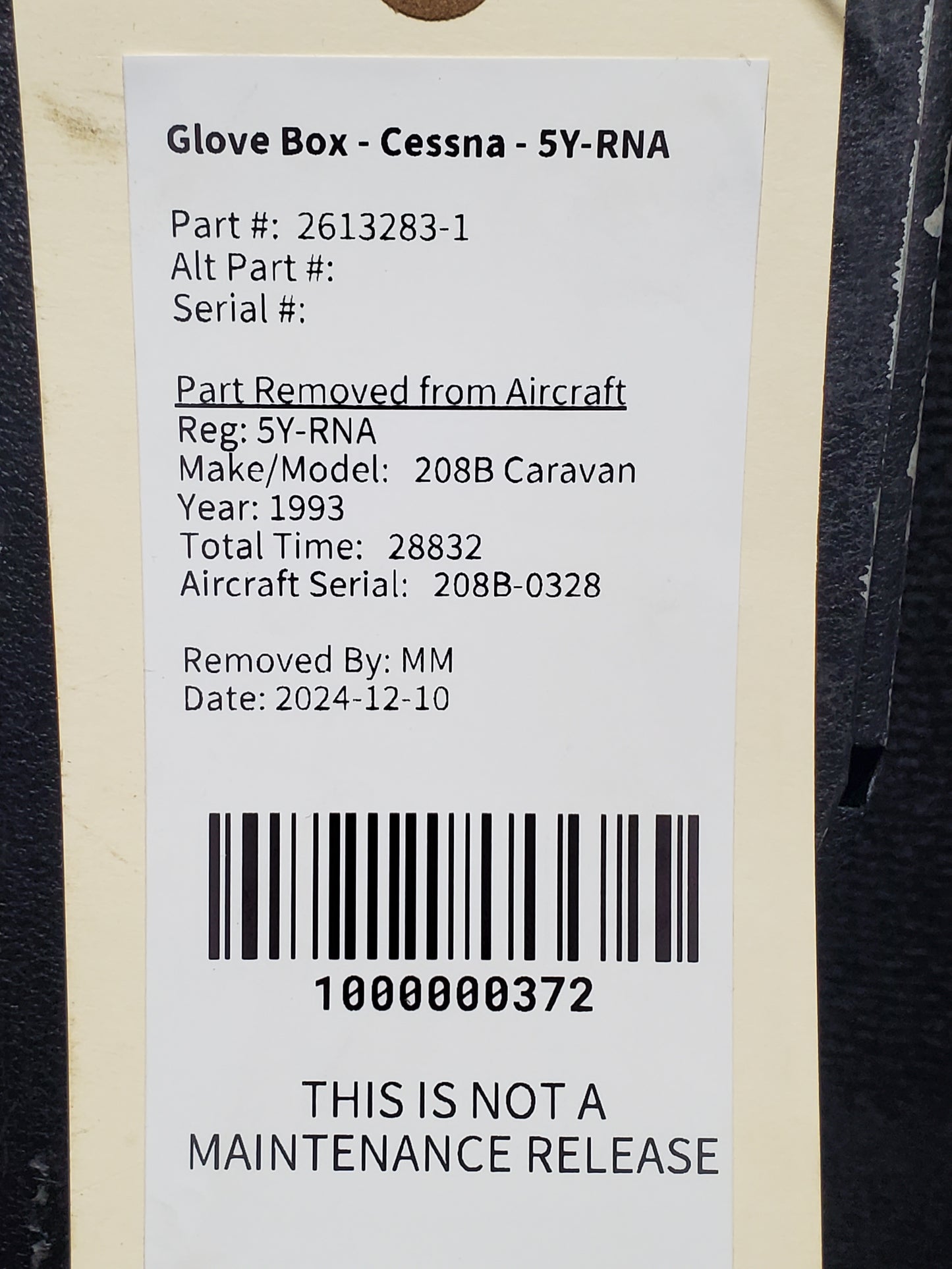 Glove Box Assy - Cessna - 5Y-RNA